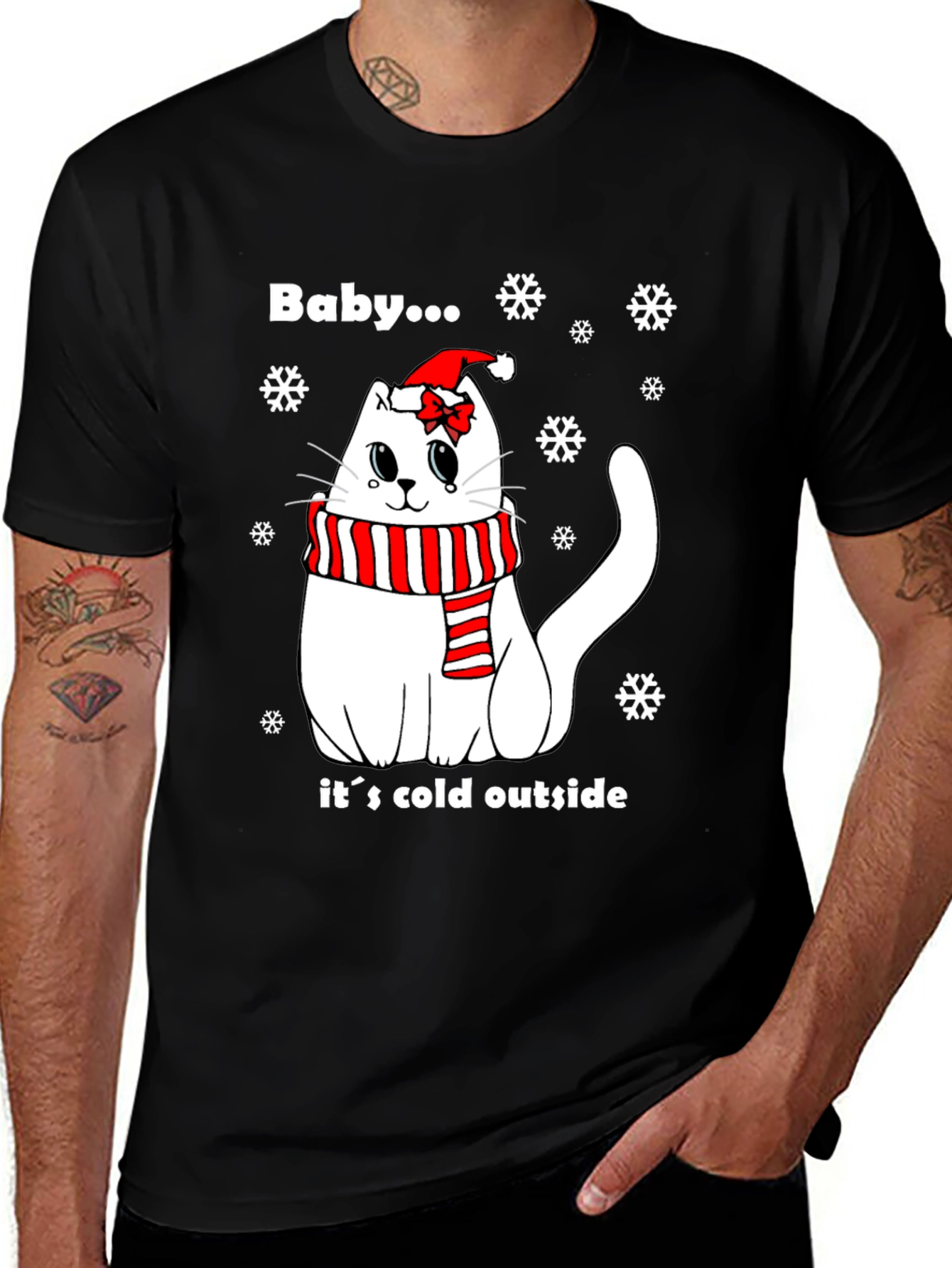 Baby Its Cold Outside Cat Christmas T-Shirt