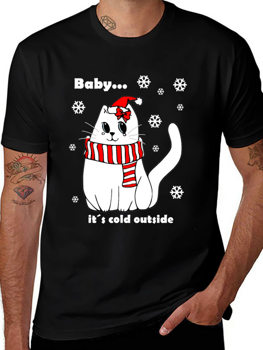 Baby Its Cold Outside Cat Christmas T-Shirt