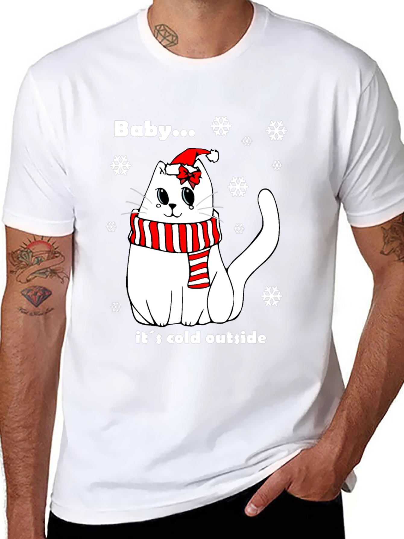 Baby Its Cold Outside Cat Christmas T-Shirt
