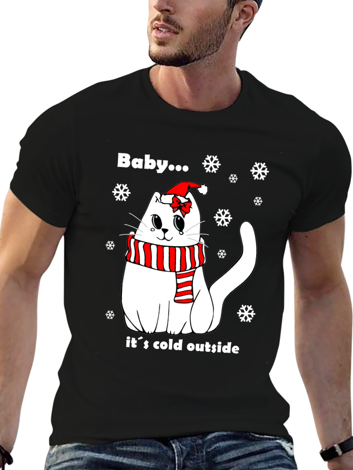 Baby Its Cold Outside Cat Christmas T-Shirt