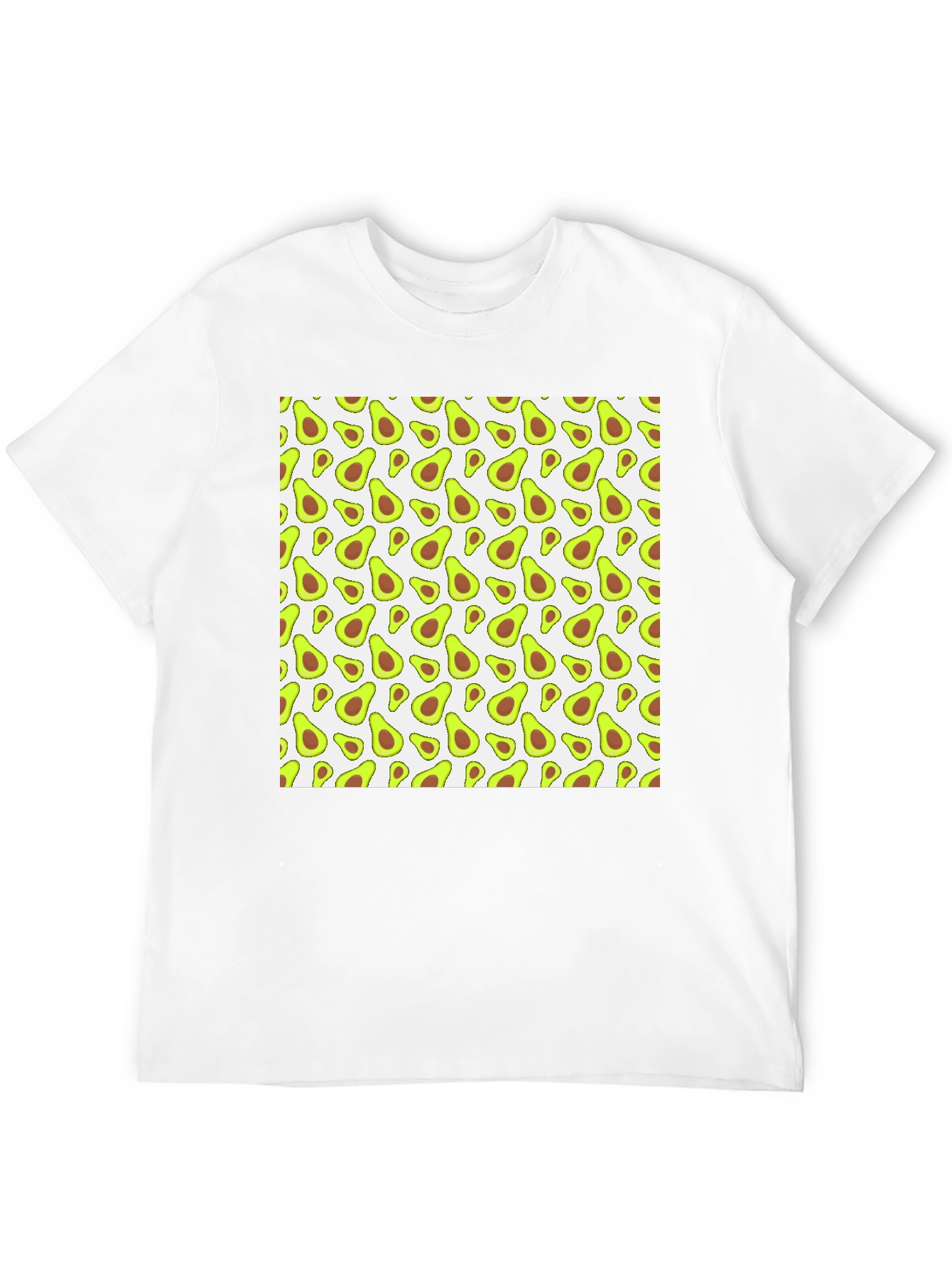 Avocado Pattern Black T-Shirt