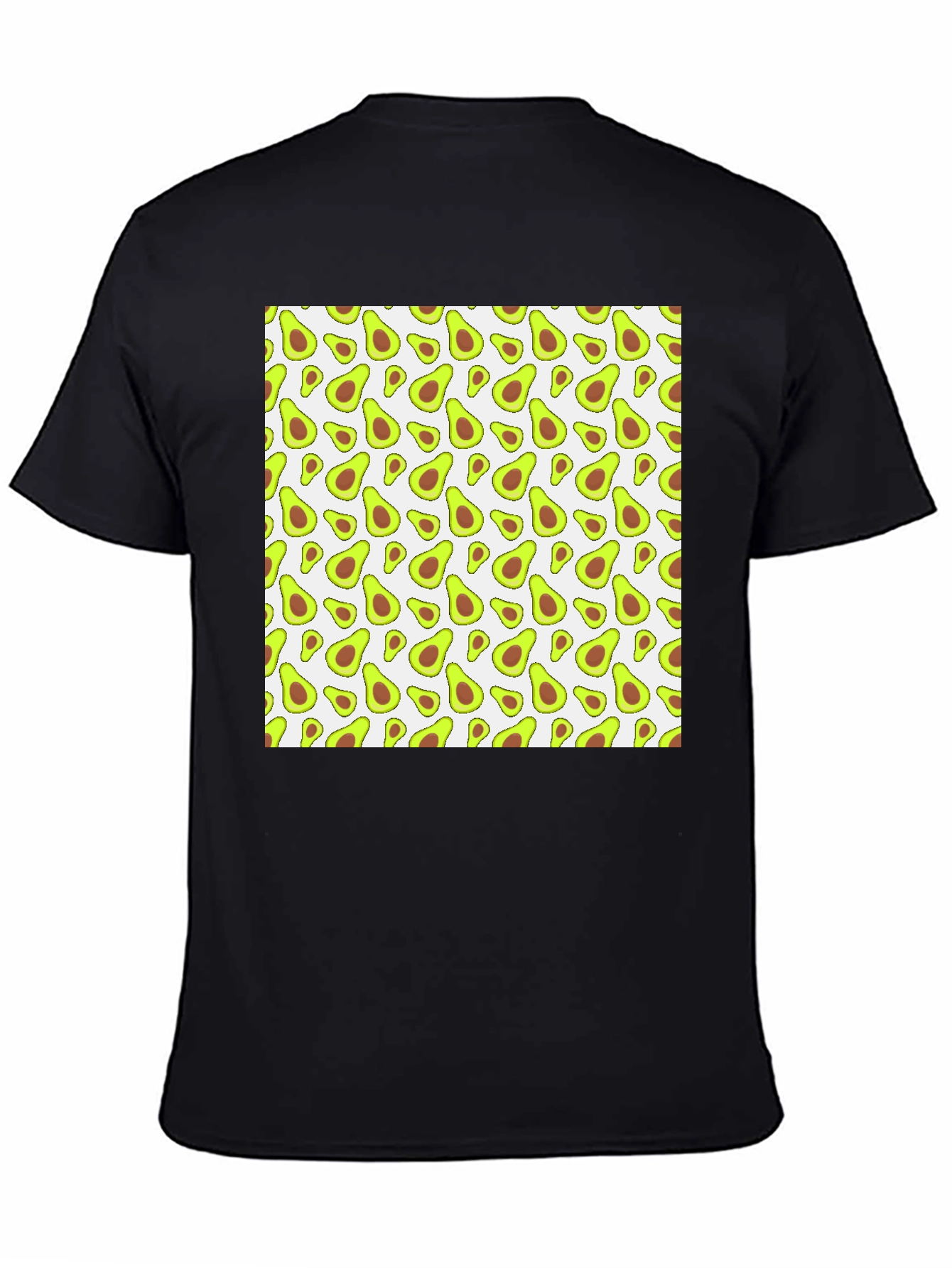 Avocado Pattern Black T-Shirt