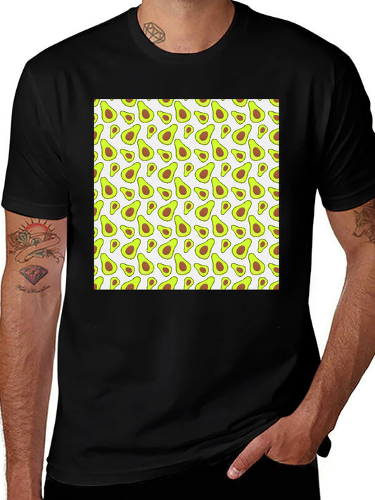 Avocado Pattern Black T-Shirt