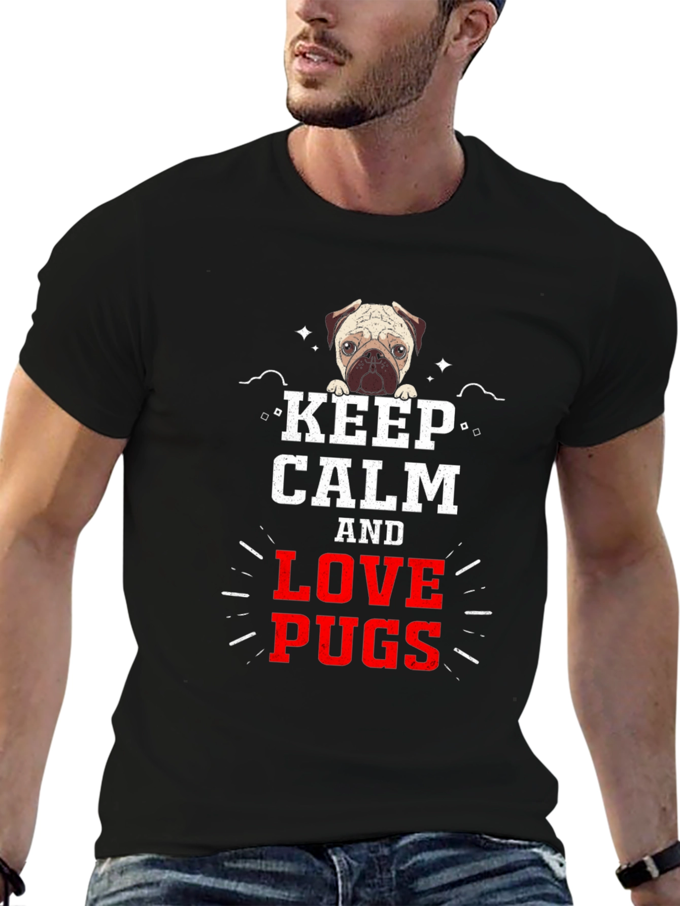 Keep Calm & Love Pugs Graphic Tee