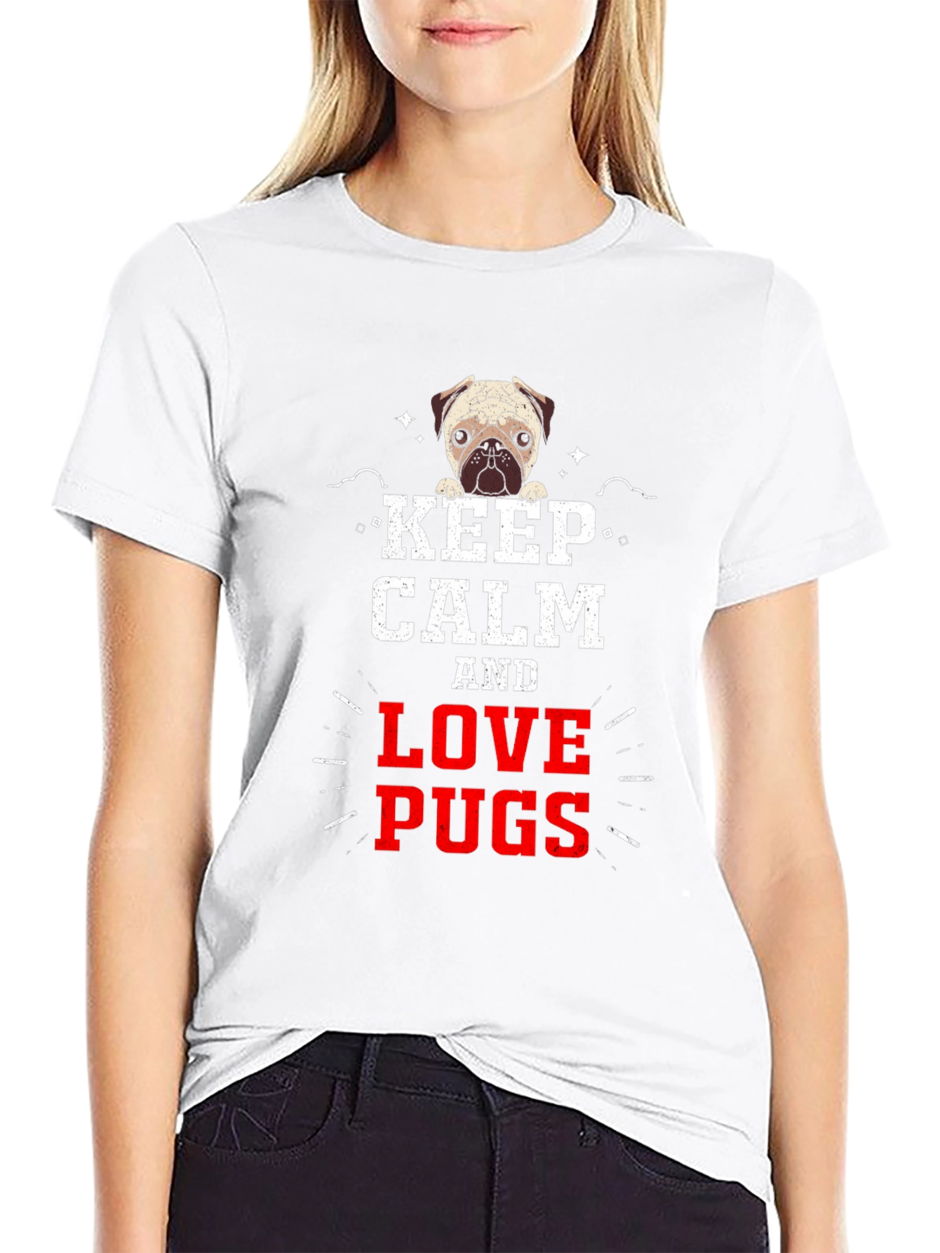 Keep Calm & Love Pugs Graphic Tee