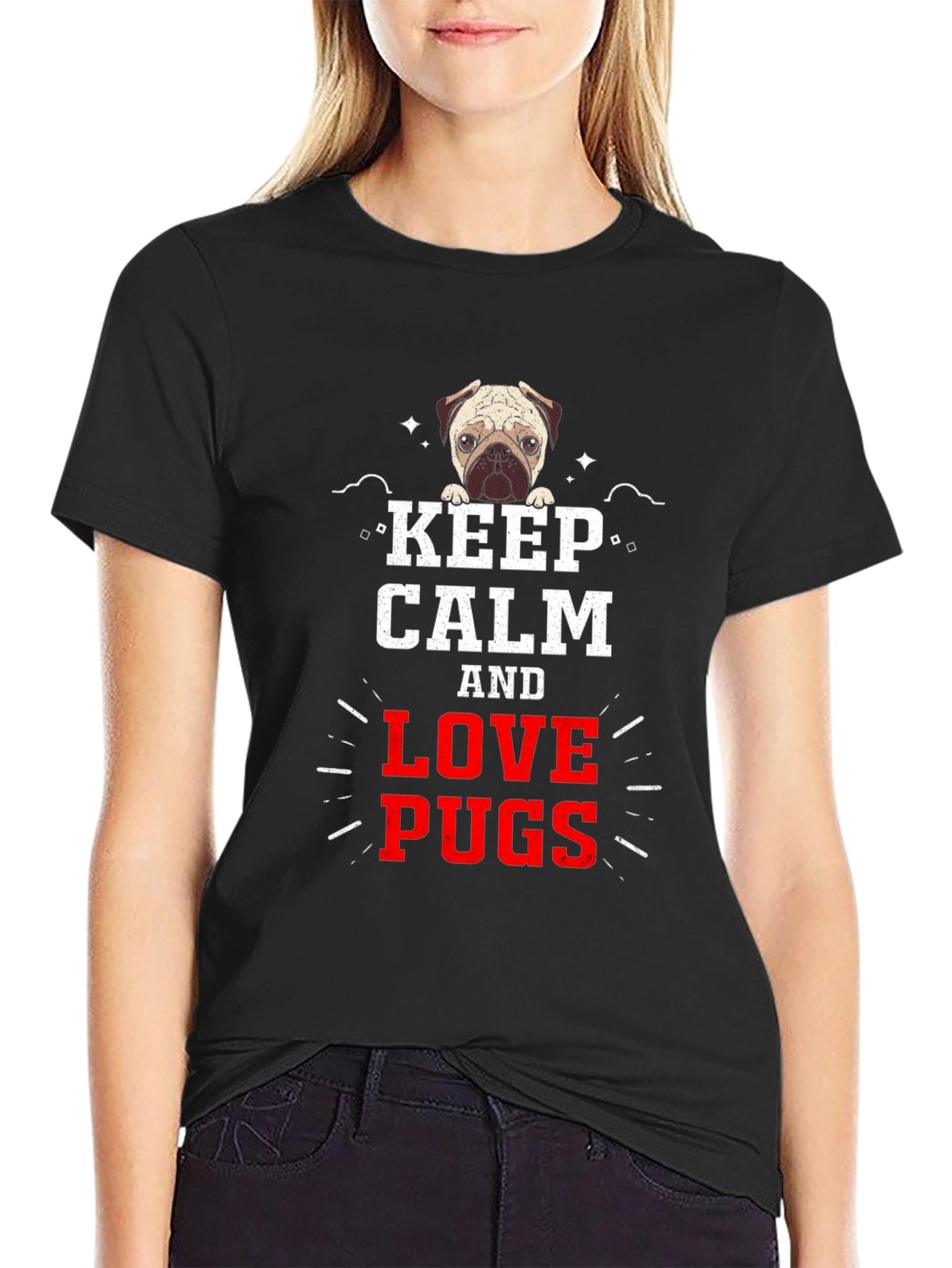 Keep Calm & Love Pugs Graphic Tee