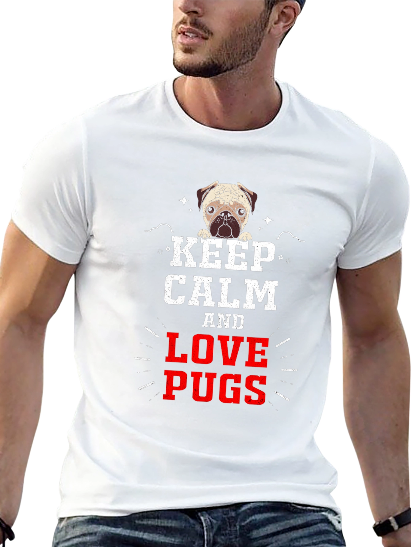 Keep Calm & Love Pugs Graphic Tee