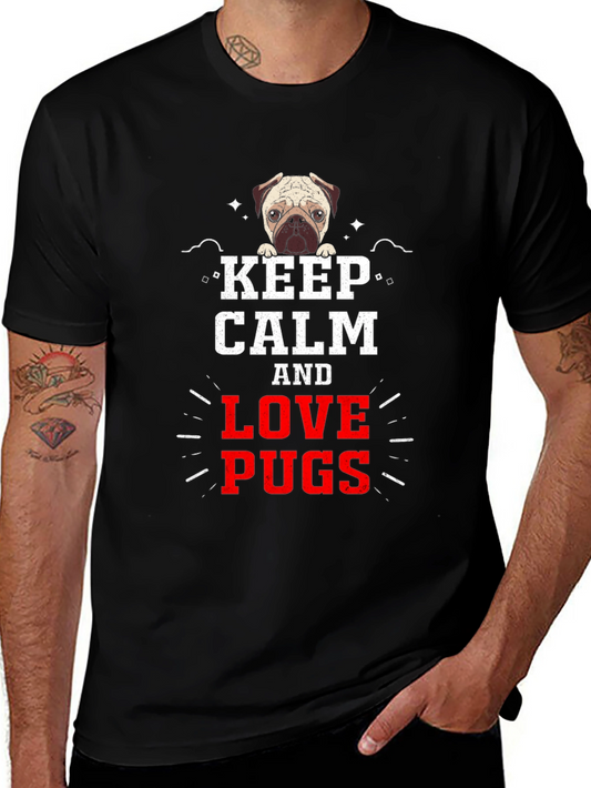 Keep Calm & Love Pugs Graphic Tee