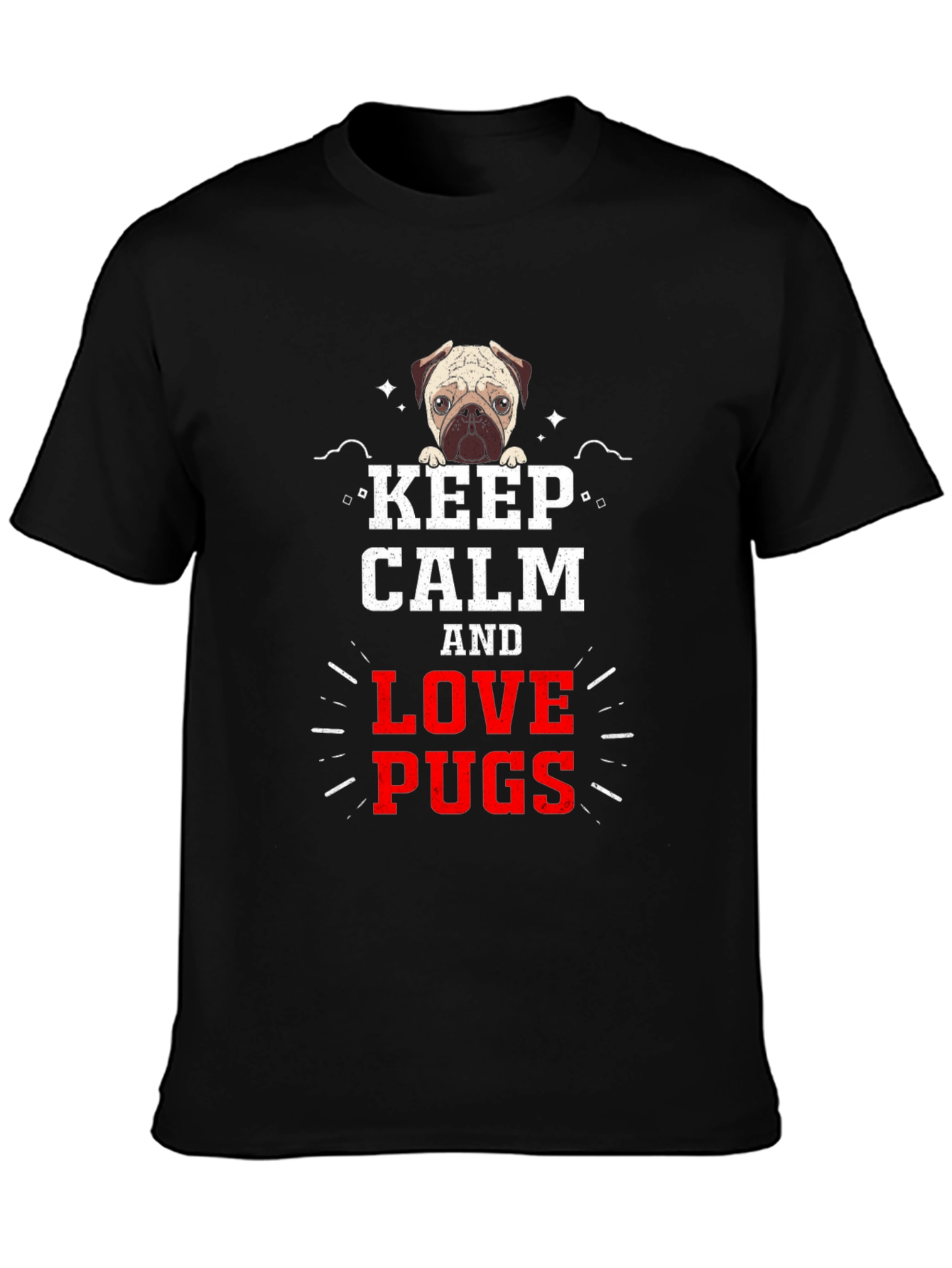 Keep Calm & Love Pugs Graphic Tee