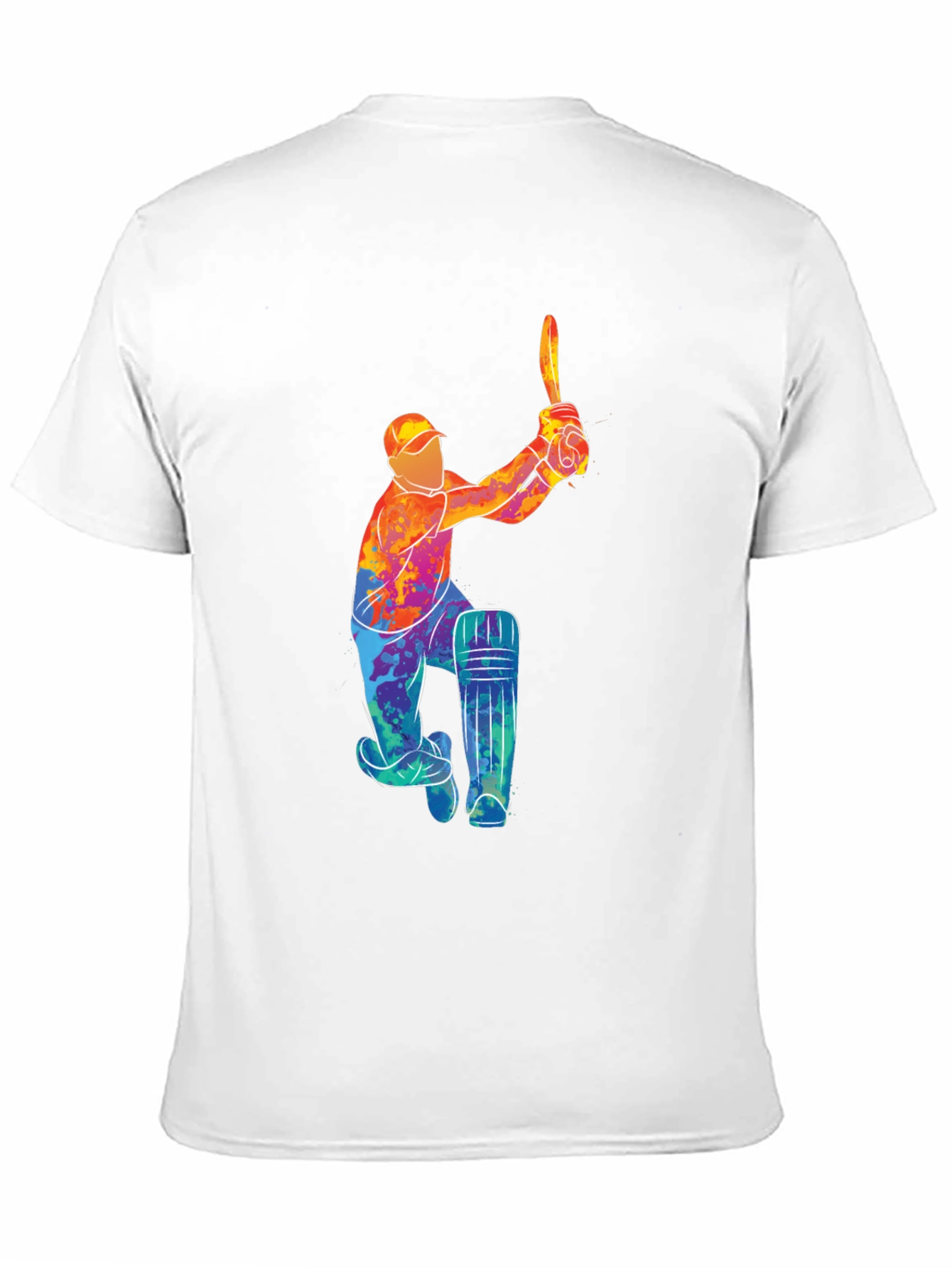 Cricket Player Graphic Black T-Shirt