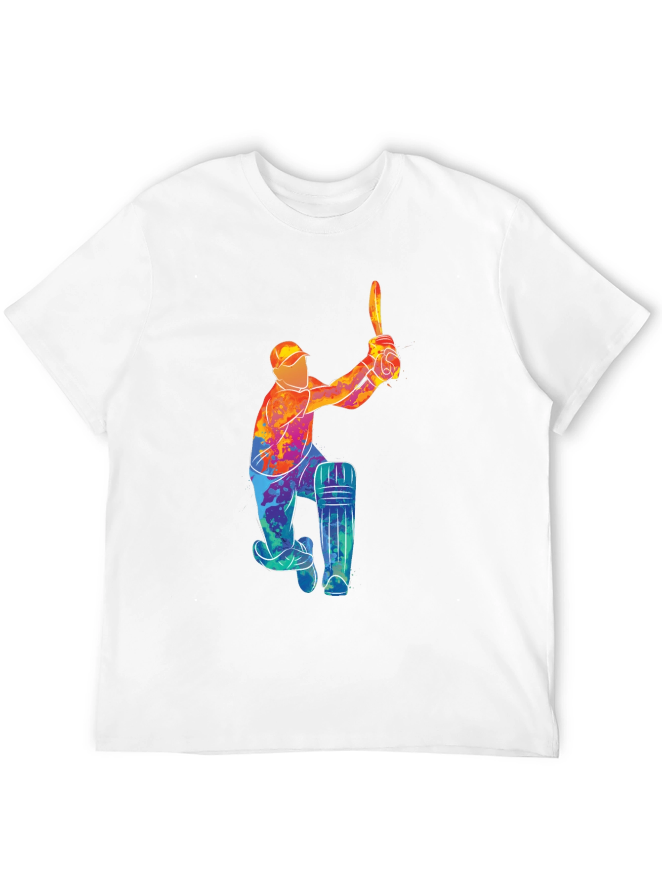 Cricket Player Graphic Black T-Shirt