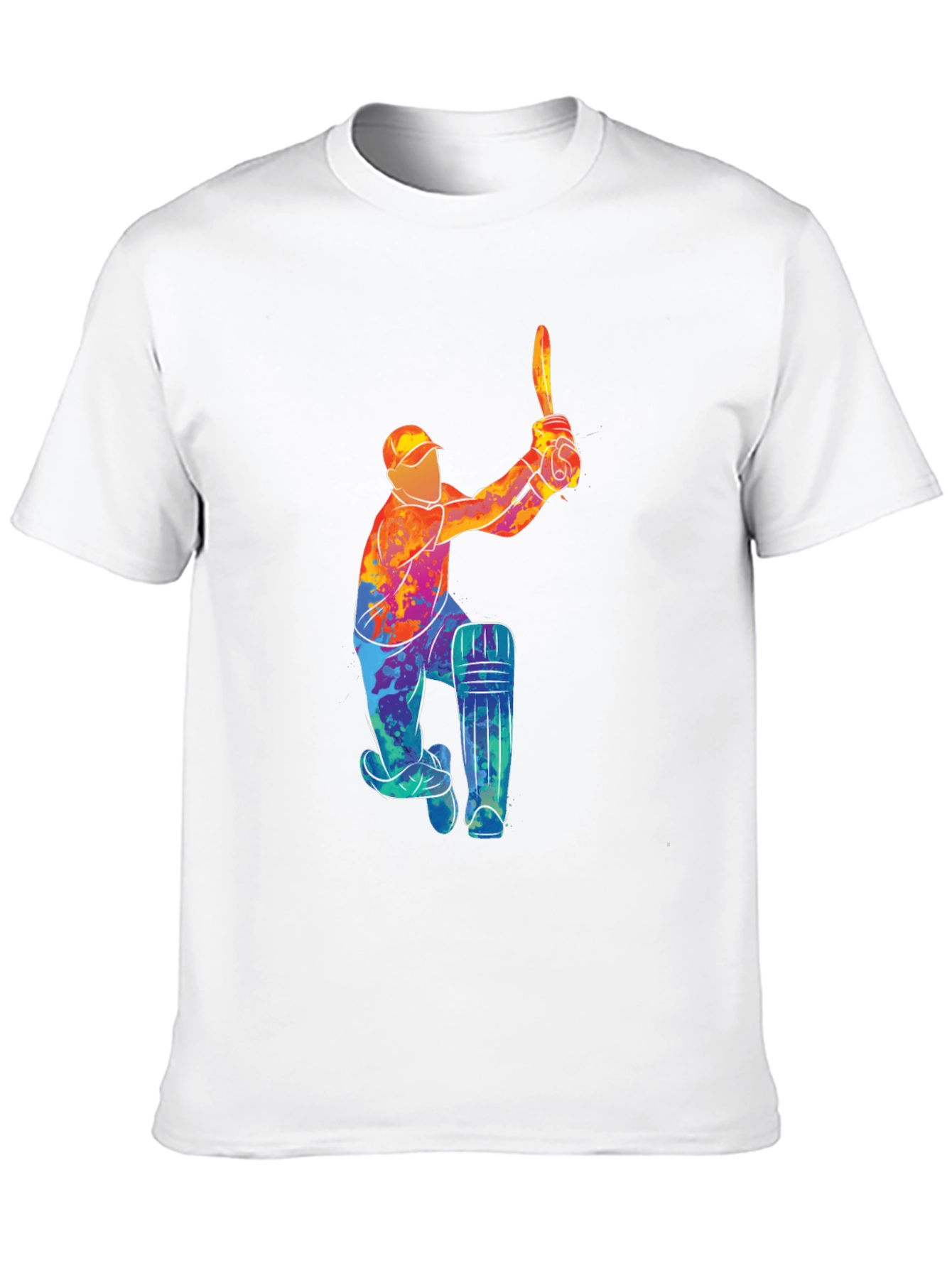 Cricket Player Graphic Black T-Shirt