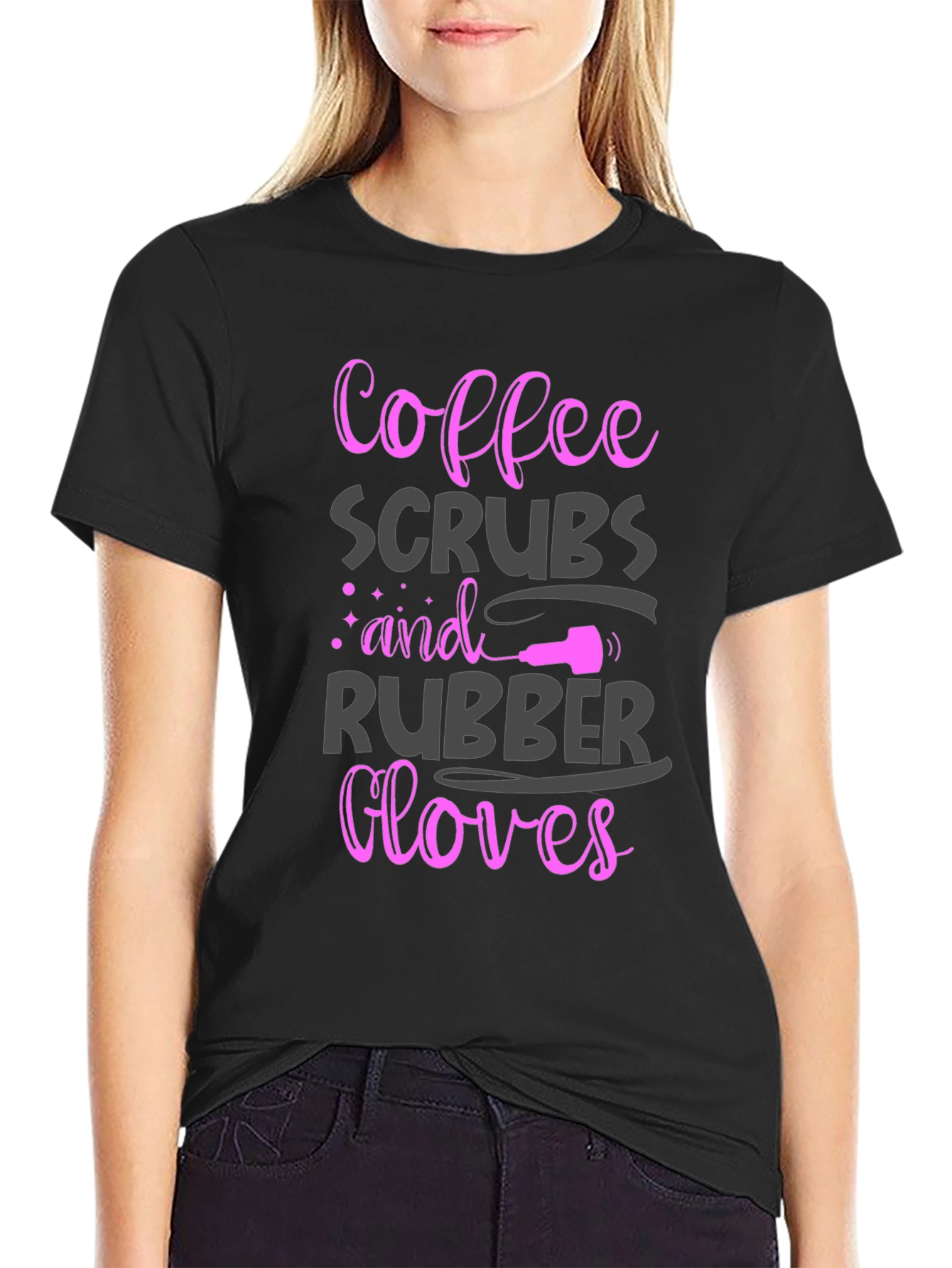 Coffee Scrubs Rubber Gloves Graphic Tee
