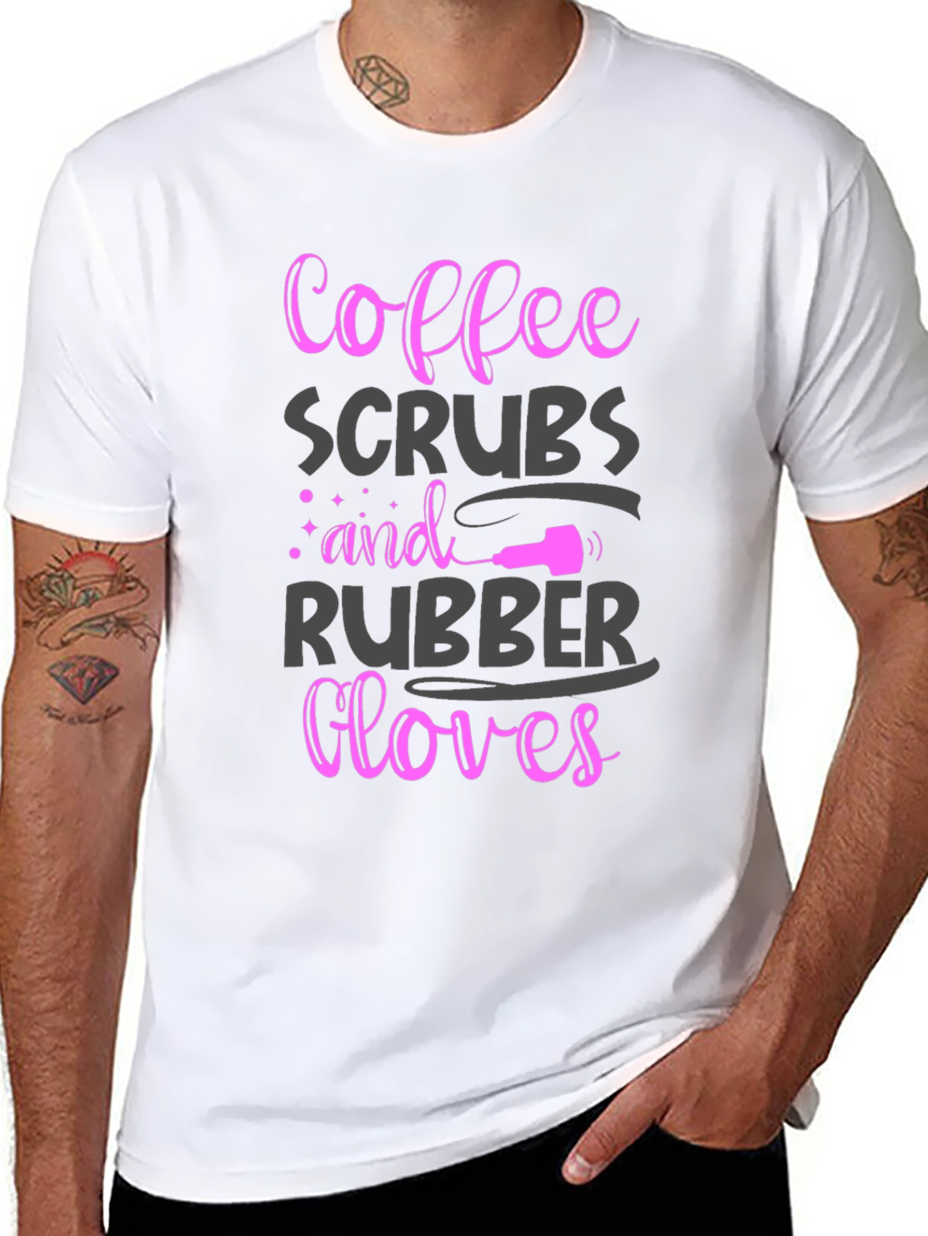 Coffee Scrubs Rubber Gloves Graphic Tee