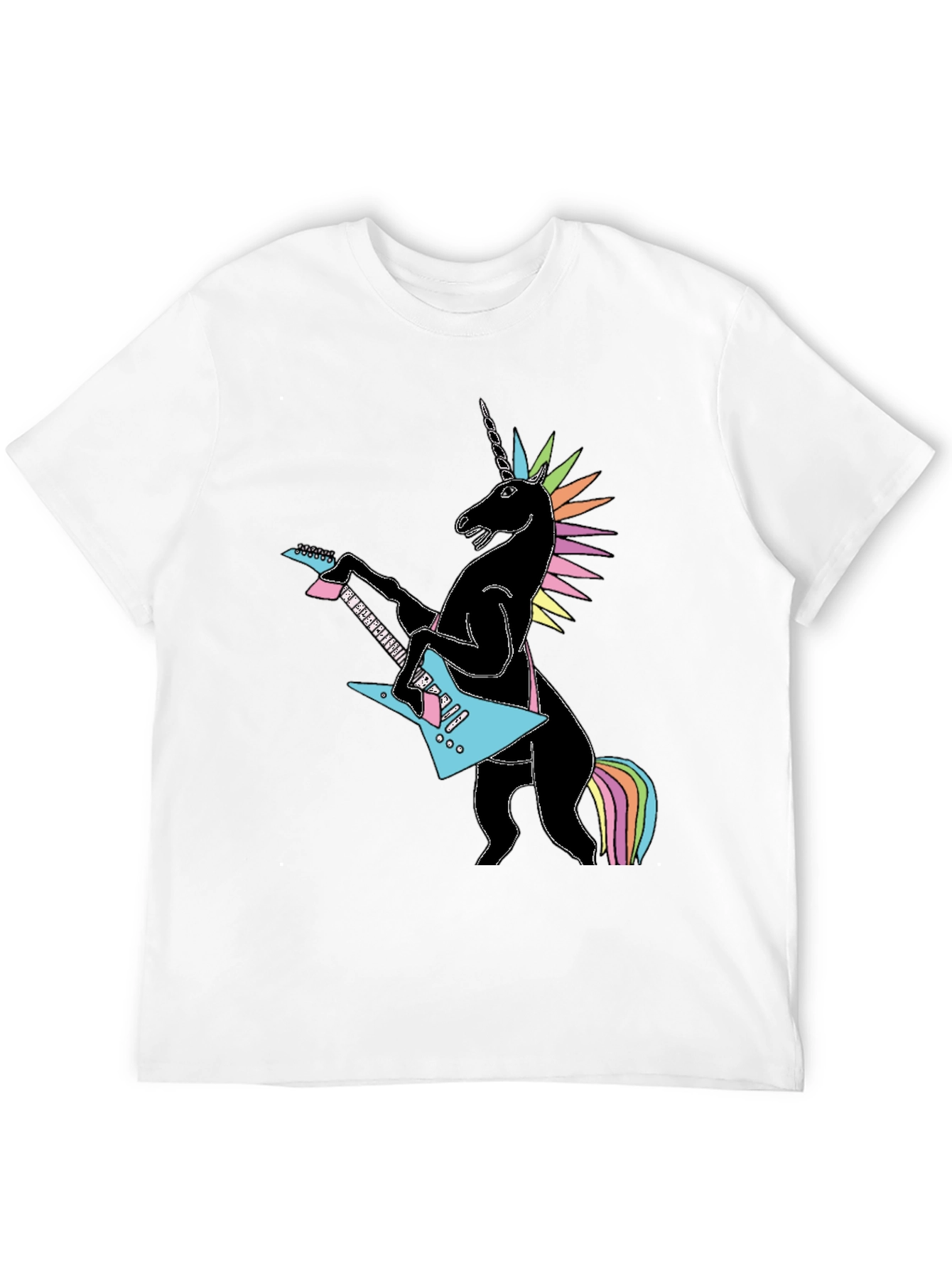 Unicorn Guitarist Graphic Tee - Black