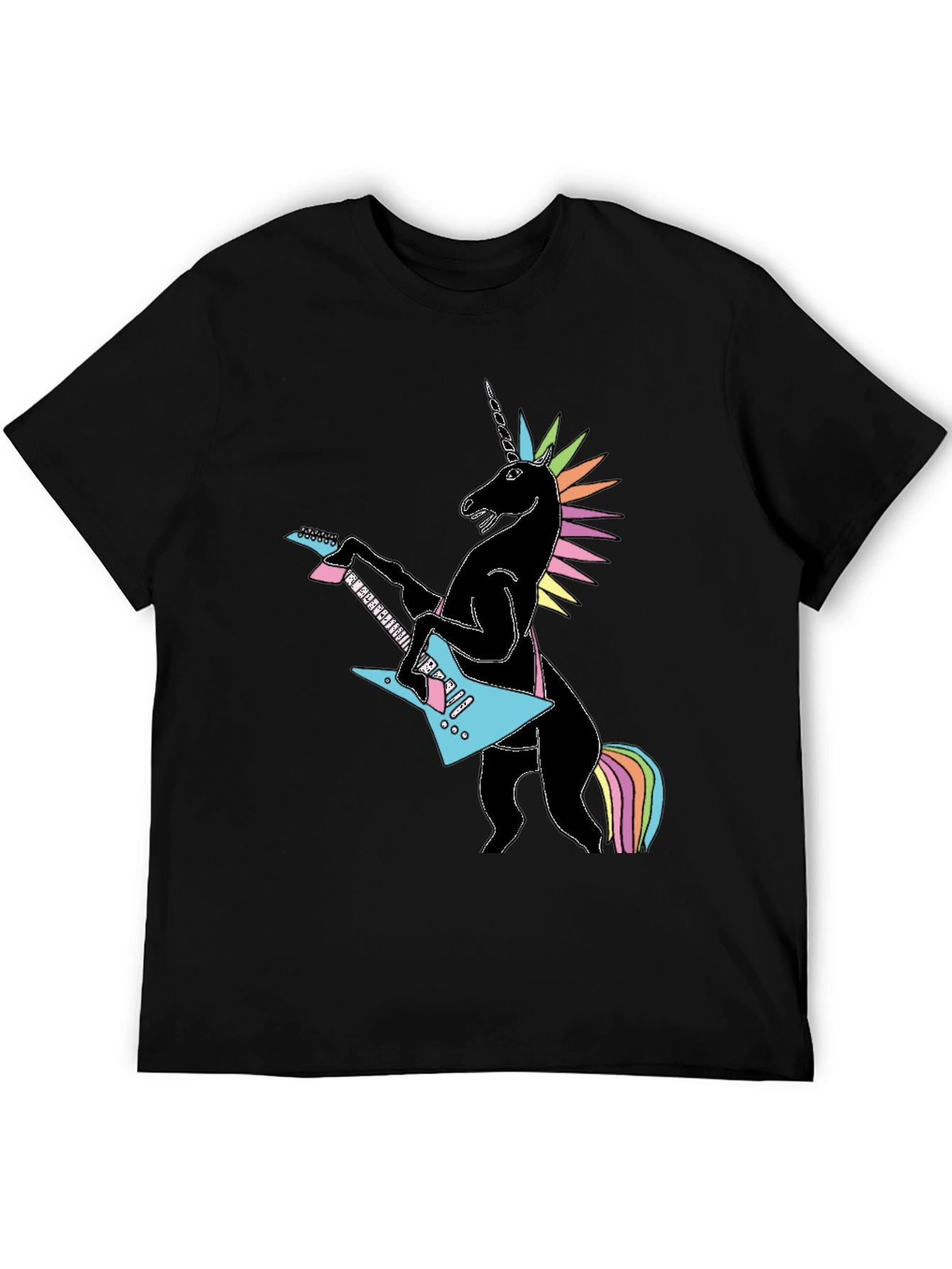 Unicorn Guitarist Graphic Tee - Black