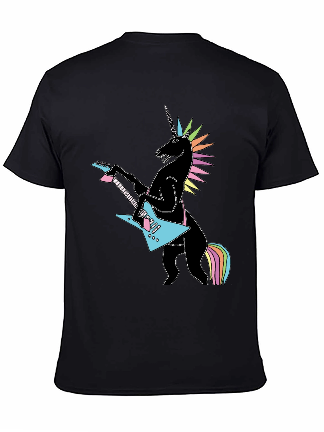 Unicorn Guitarist Graphic Tee - Black