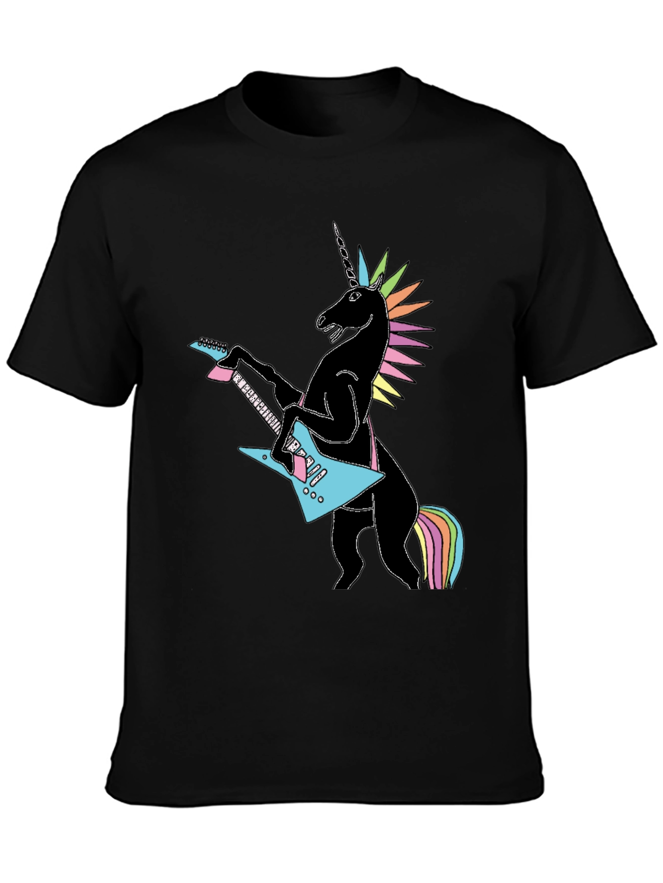 Unicorn Guitarist Graphic Tee - Black