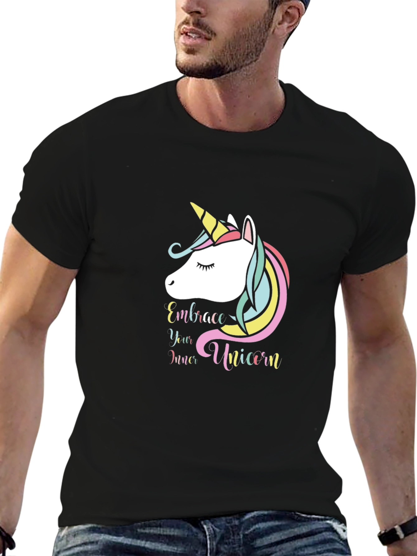 Embrace Your Inner Unicorn Black T-Shirt