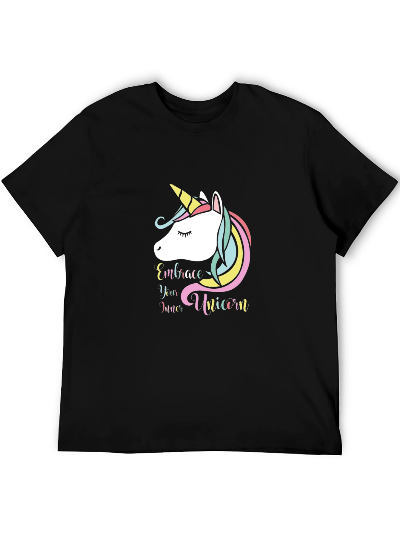 Embrace Your Inner Unicorn Black T-Shirt