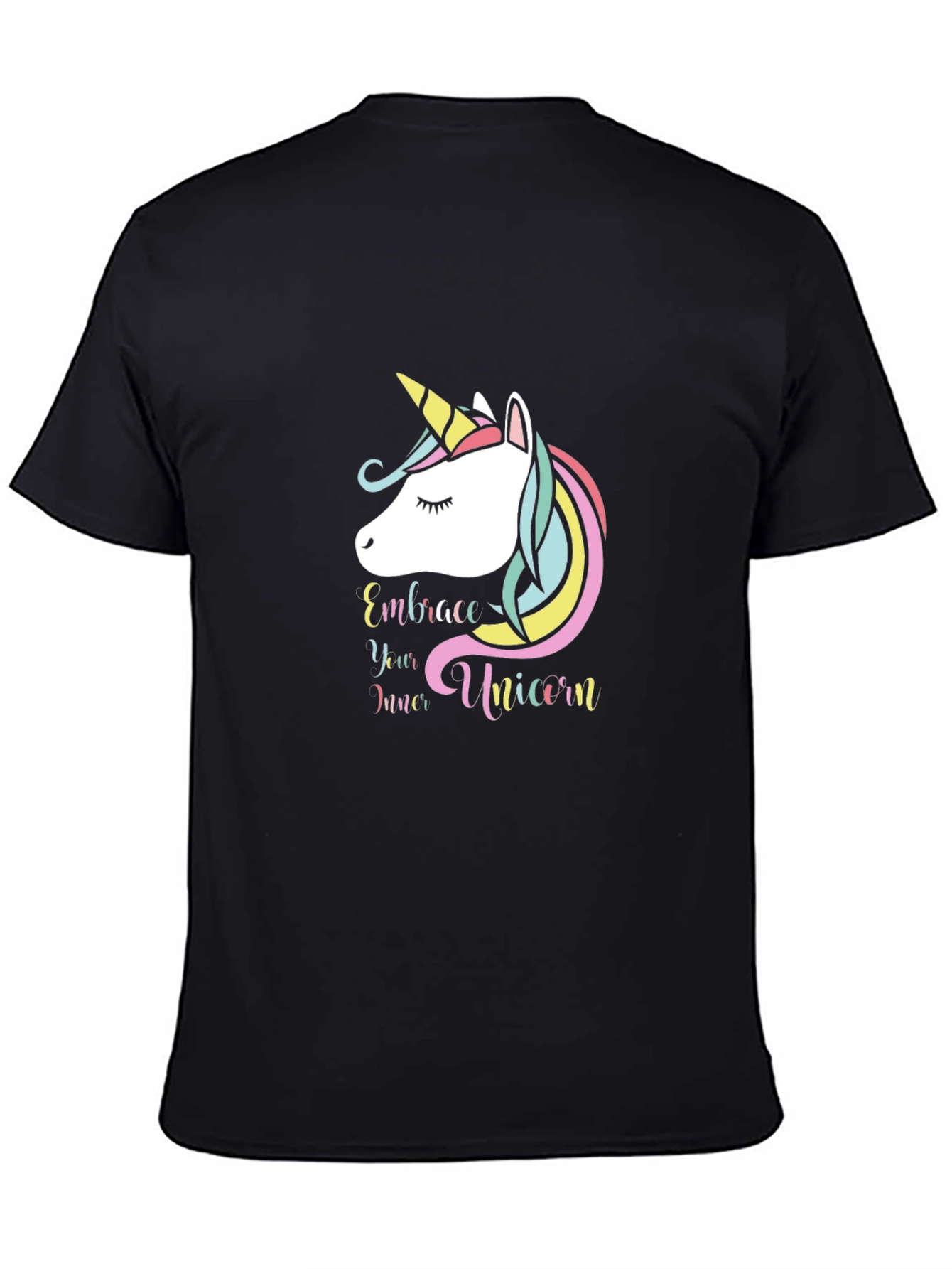 Embrace Your Inner Unicorn Black T-Shirt