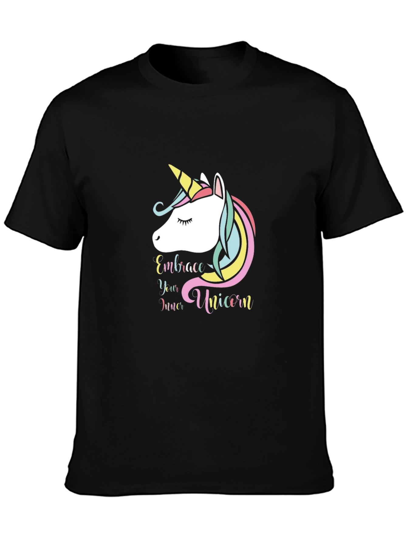 Embrace Your Inner Unicorn Black T-Shirt