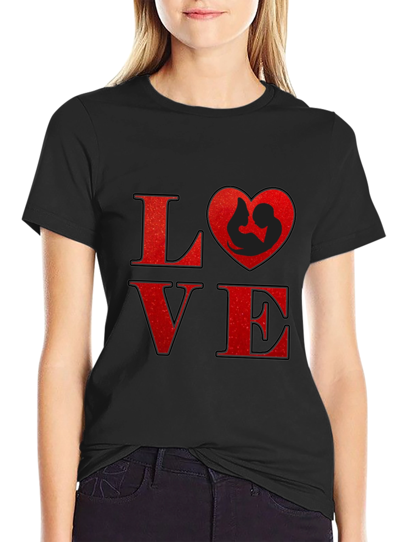 Love Heart Mom & Baby Graphic T-Shirt