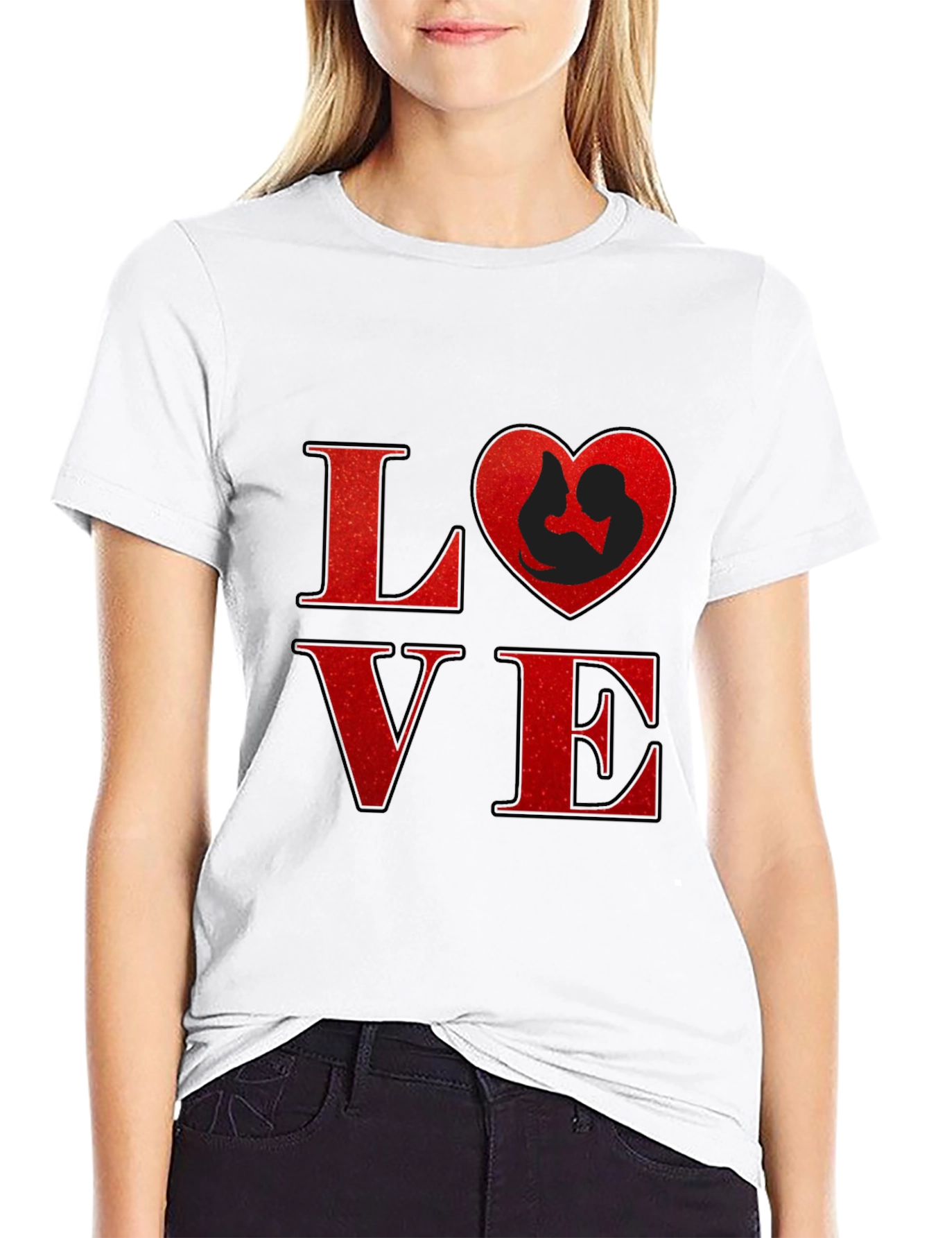 Love Heart Mom & Baby Graphic T-Shirt