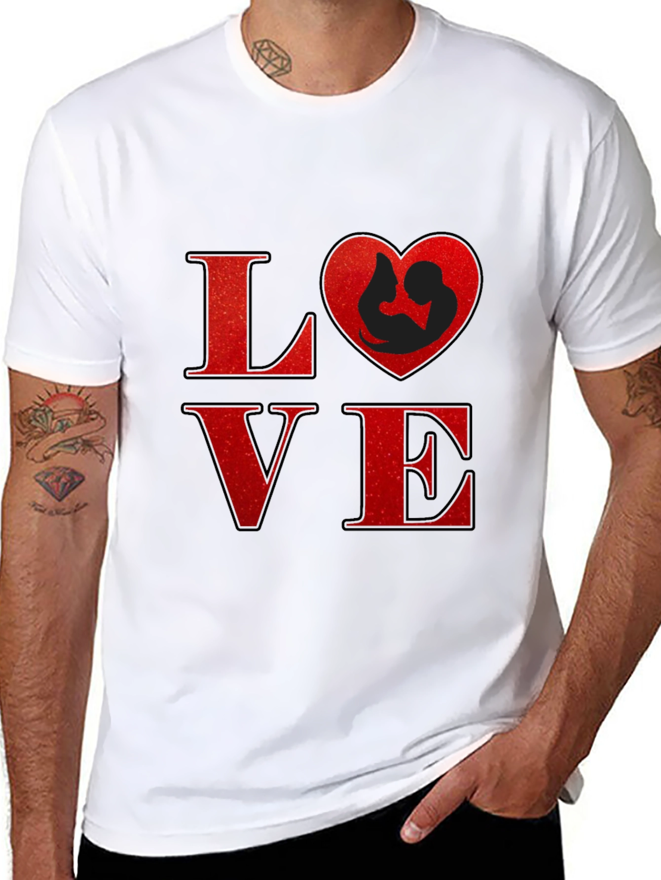 Love Heart Mom & Baby Graphic T-Shirt
