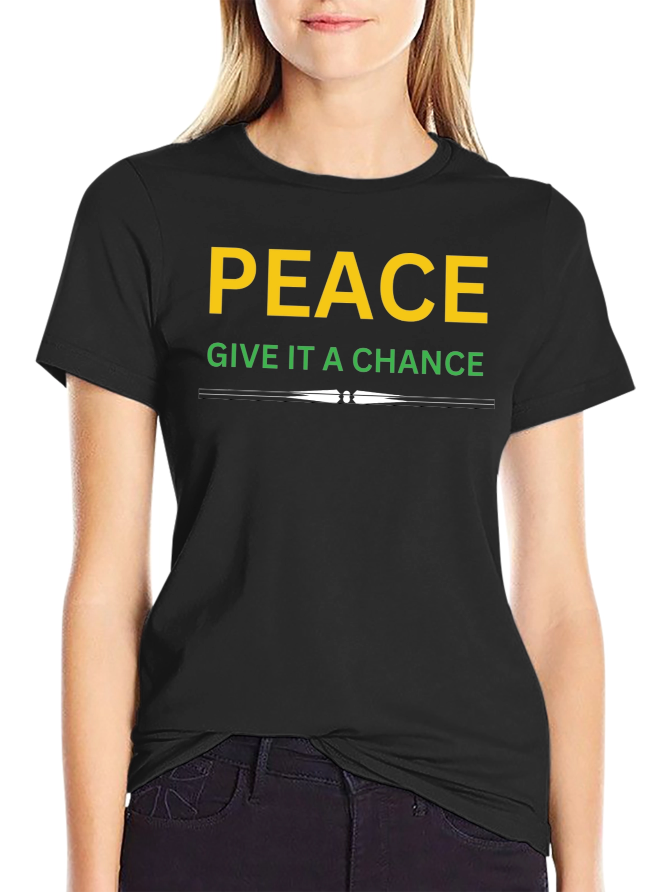 Peace Give It A Chance T-Shirt - Black