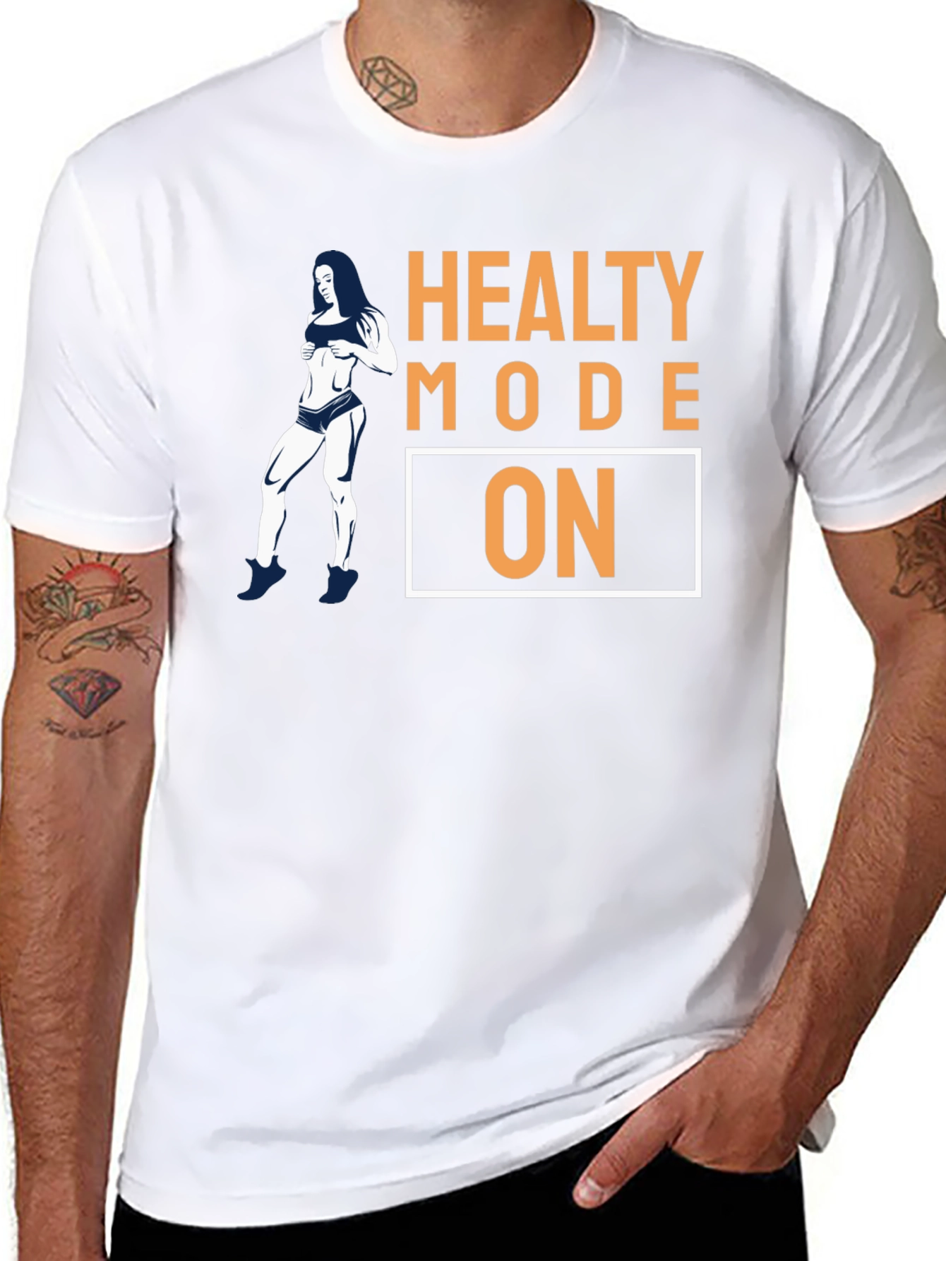 Healthy Mode On Black Graphic T-Shirt