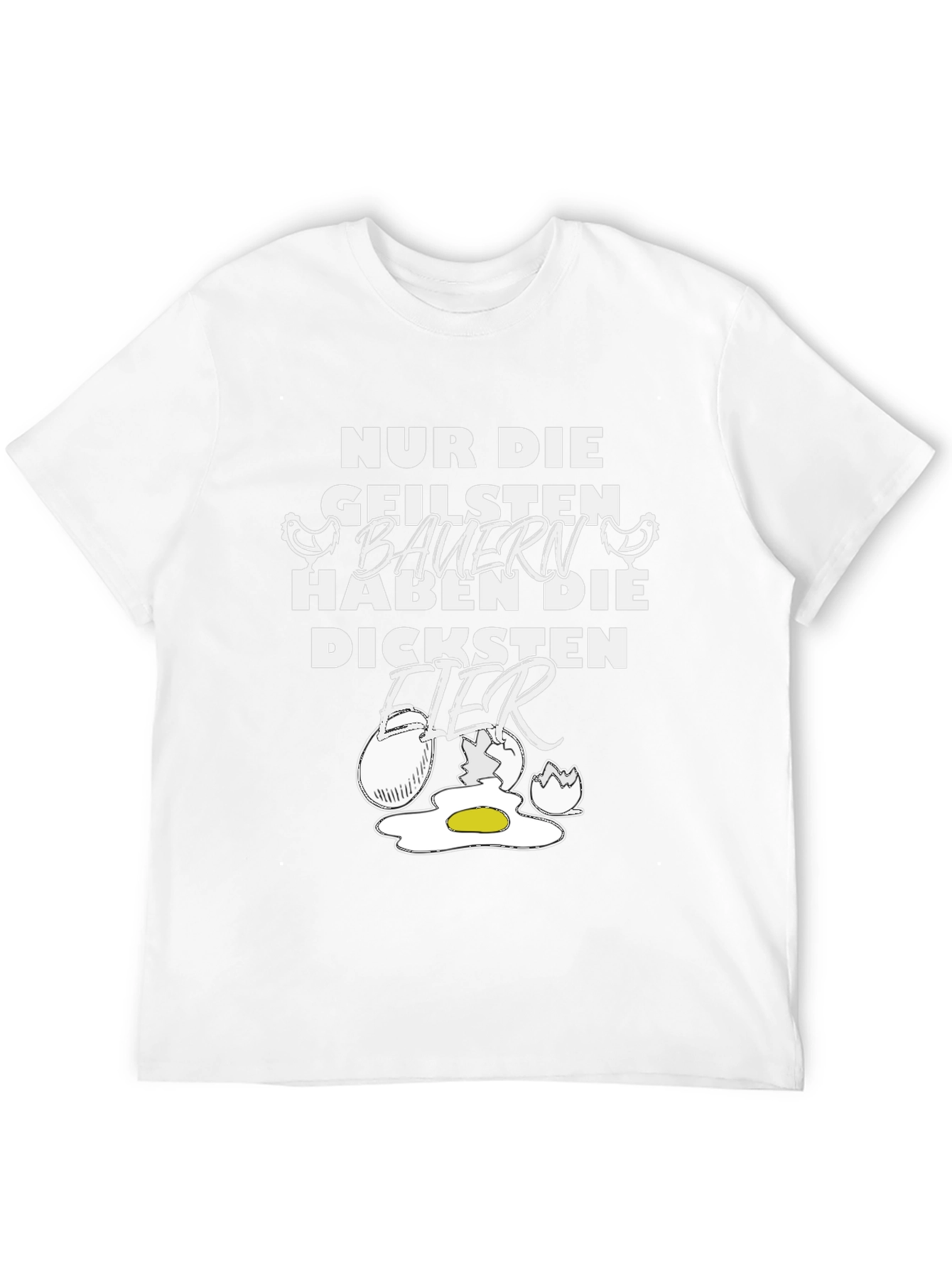 Funny Farmer Graphic T-Shirt - Biggest Eggs Design
