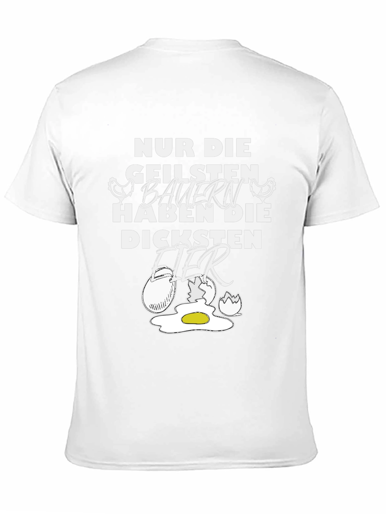 Funny Farmer Graphic T-Shirt - Biggest Eggs Design