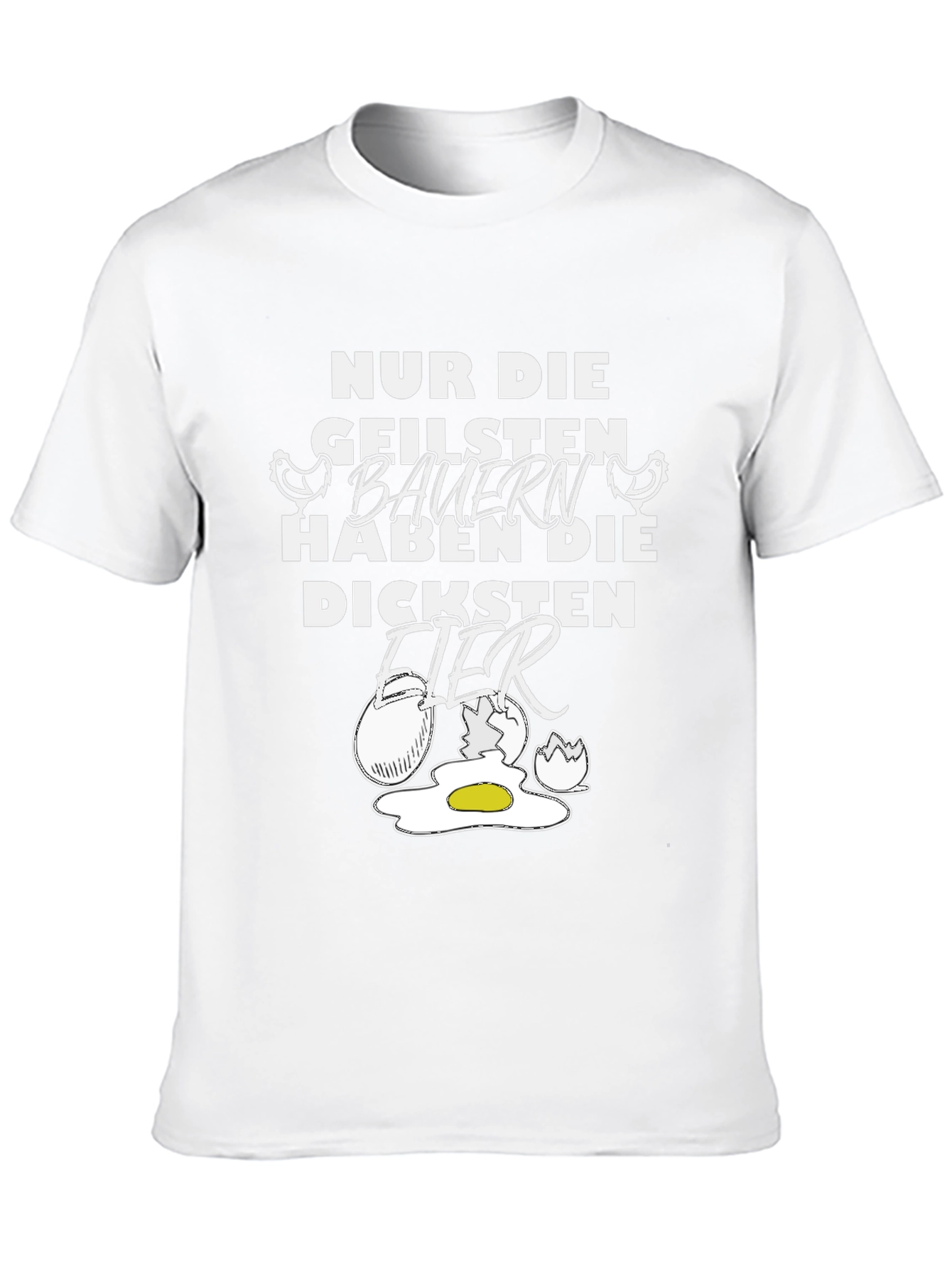 Funny Farmer Graphic T-Shirt - Biggest Eggs Design