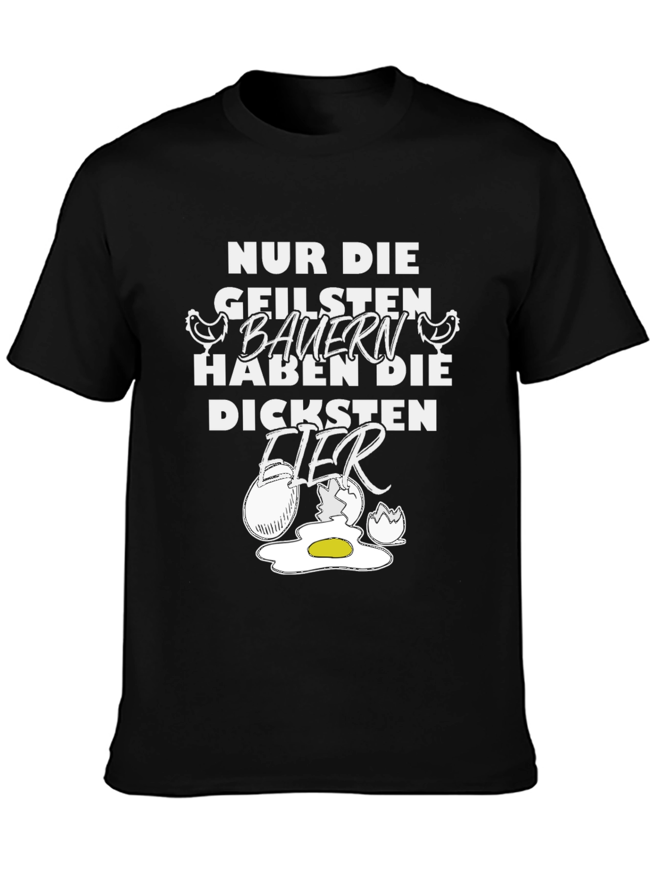 Funny Farmer Graphic T-Shirt - Biggest Eggs Design