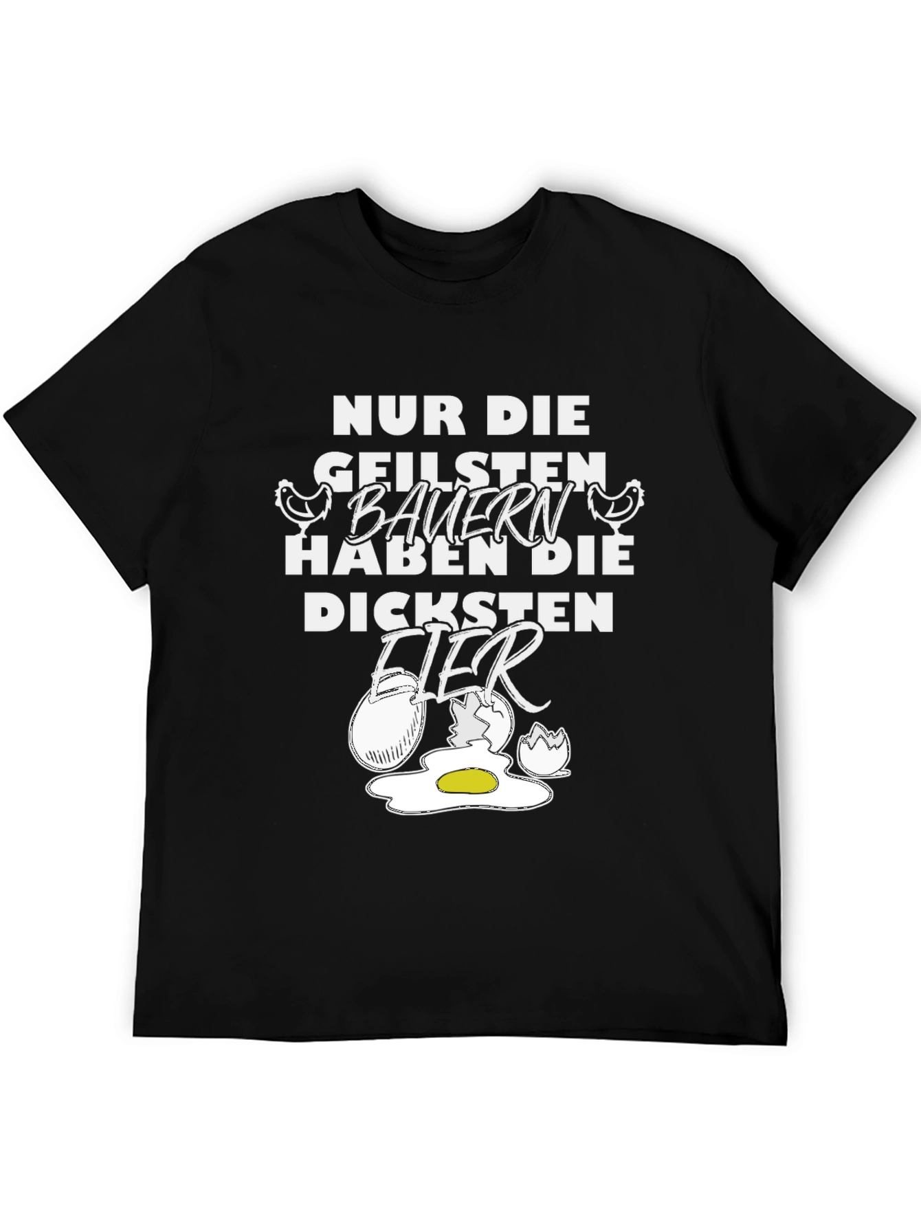Funny Farmer Graphic T-Shirt - Biggest Eggs Design