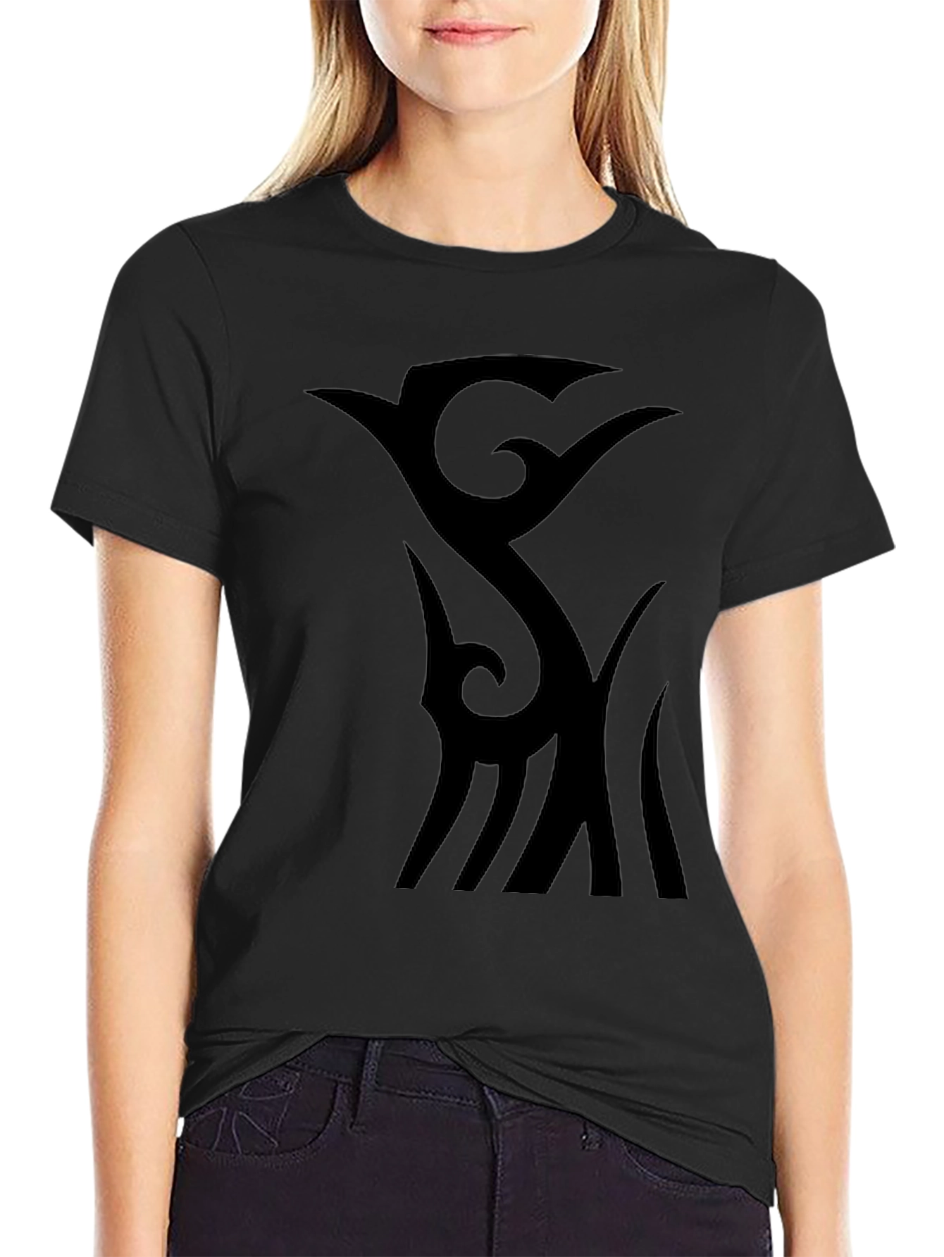 Modern Tribal Design Black T-Shirt