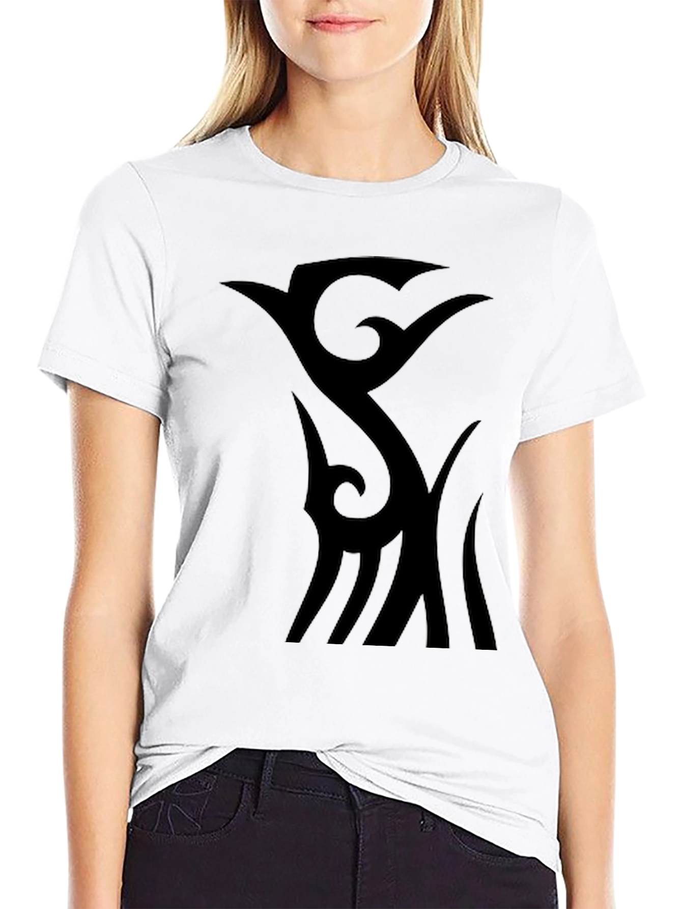 Modern Tribal Design Black T-Shirt