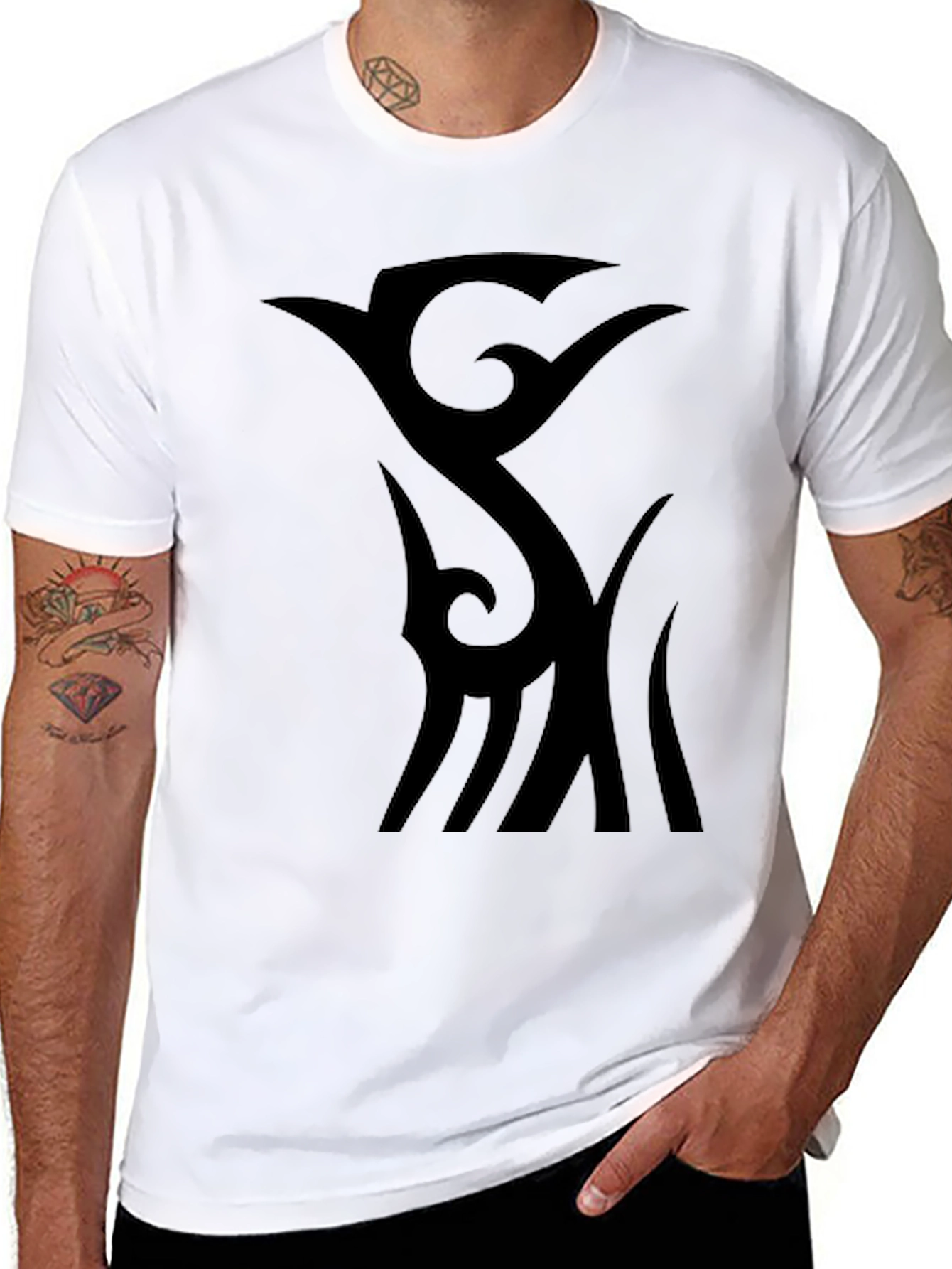 Modern Tribal Design Black T-Shirt