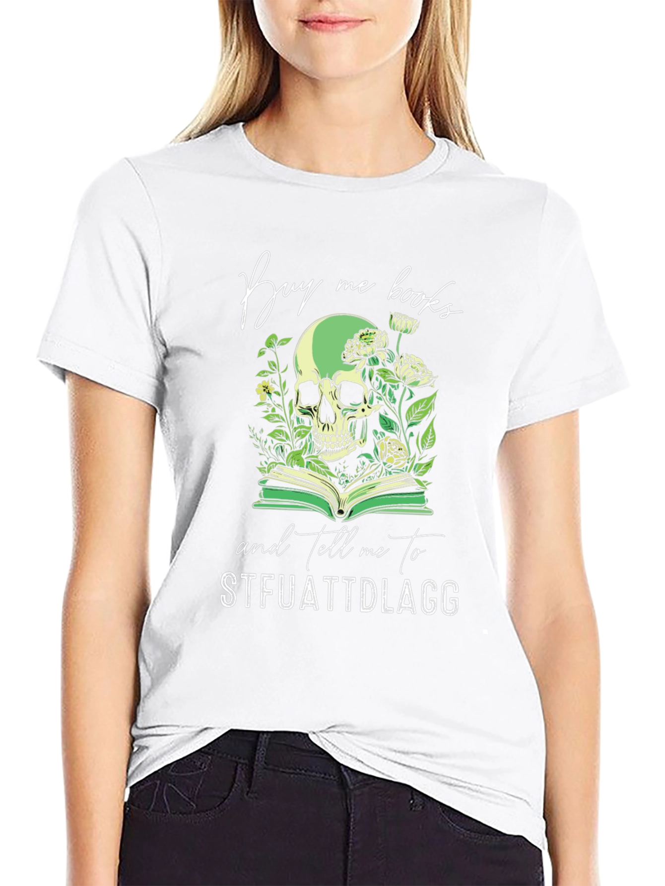 Buy Me Books Skull Graphic Tee