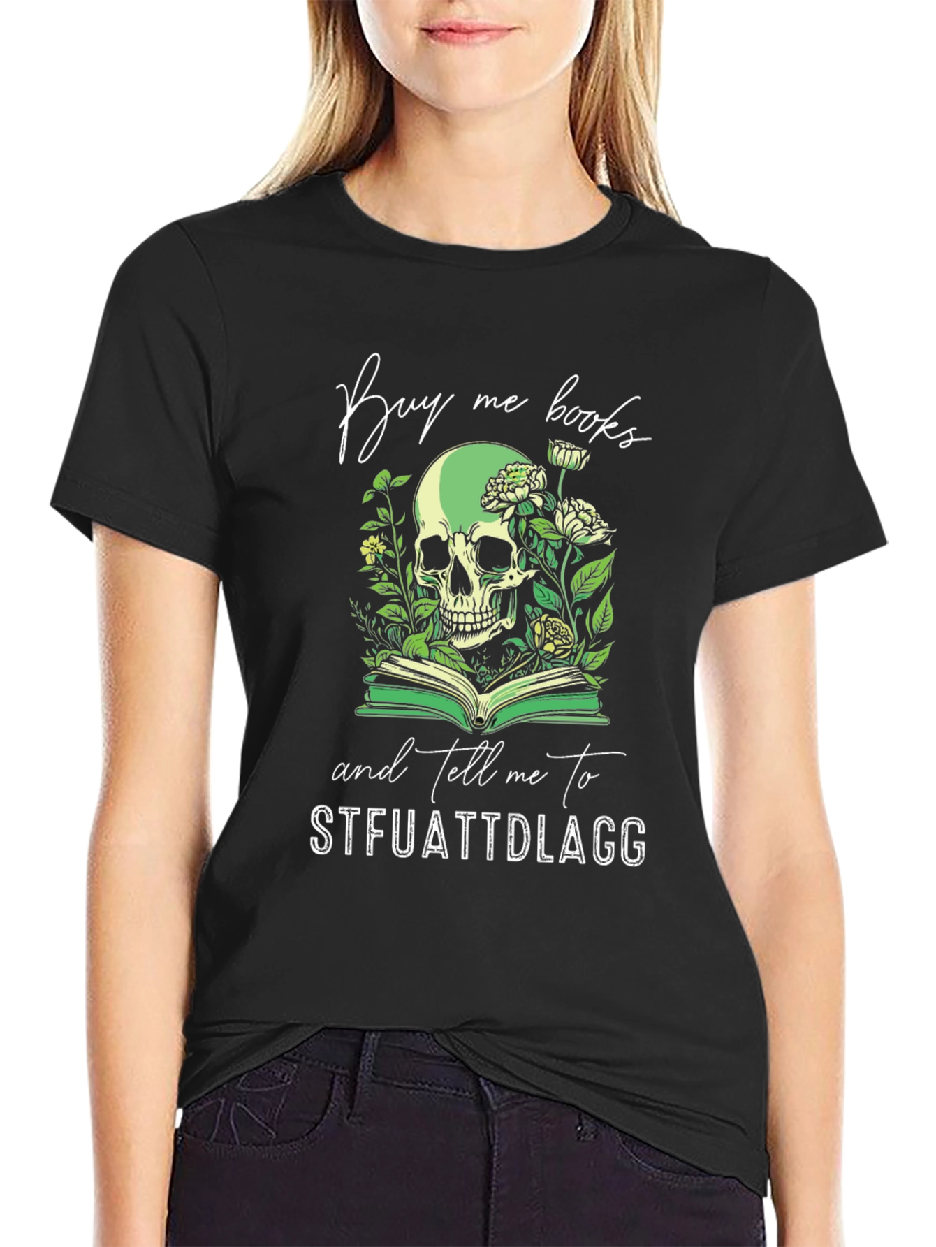 Buy Me Books Skull Graphic Tee