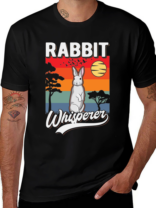 Rabbit Whisperer Graphic T-Shirt - Unisex Black Tee