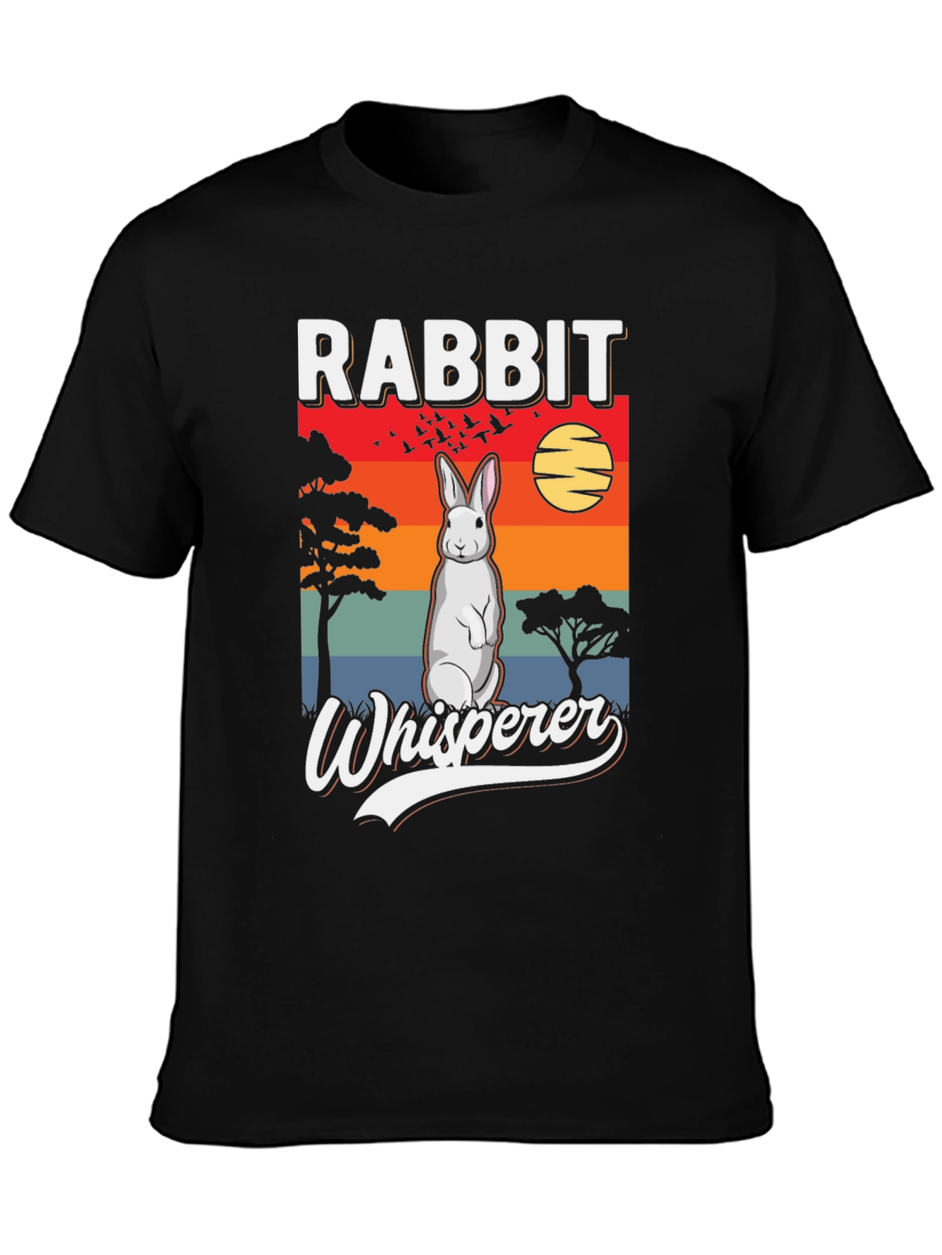 Rabbit Whisperer Graphic T-Shirt - Unisex Black Tee