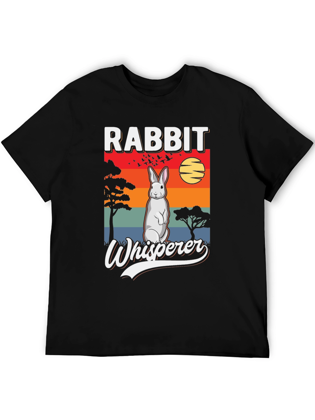 Rabbit Whisperer Graphic T-Shirt - Unisex Black Tee