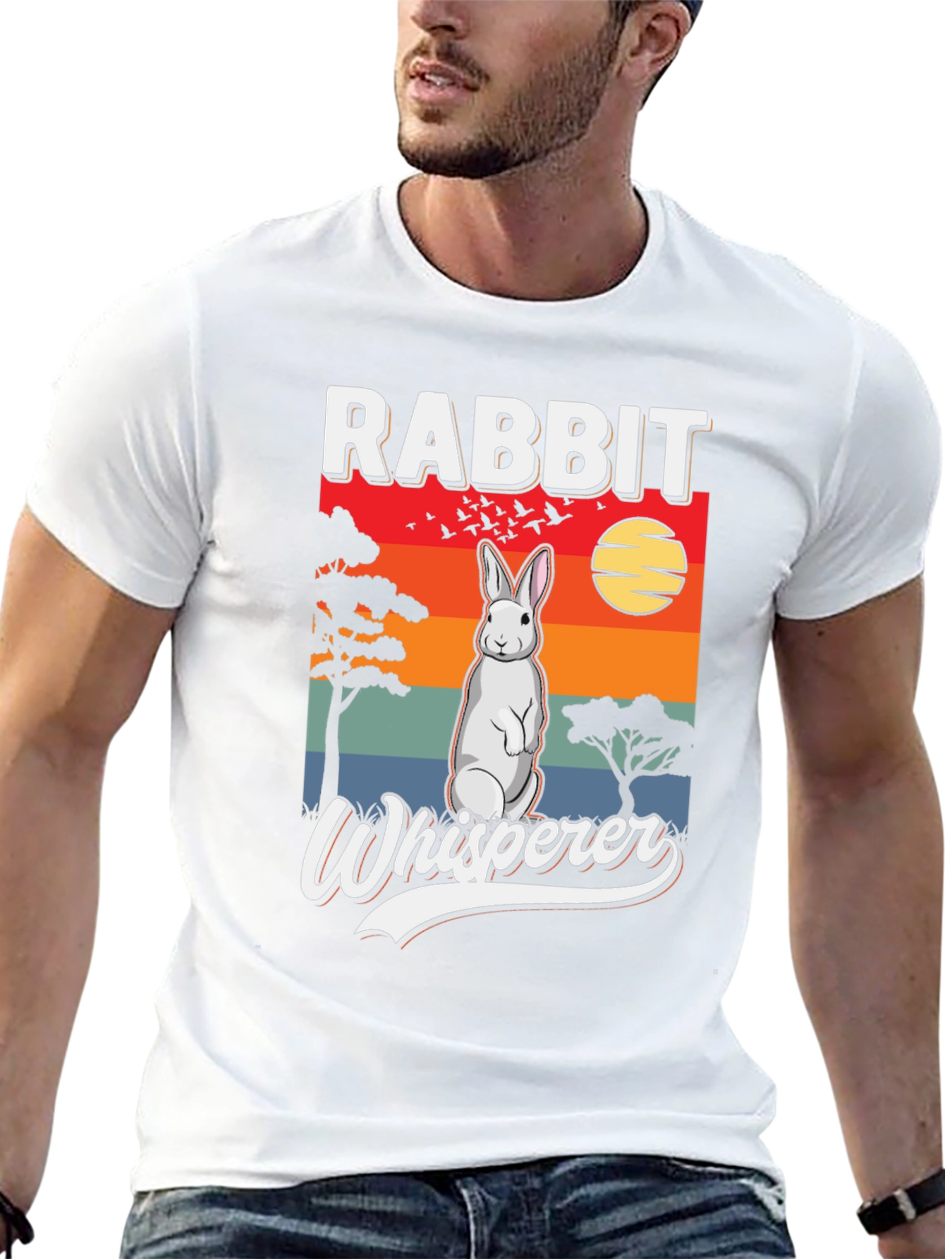 Rabbit Whisperer Graphic T-Shirt - Unisex Black Tee