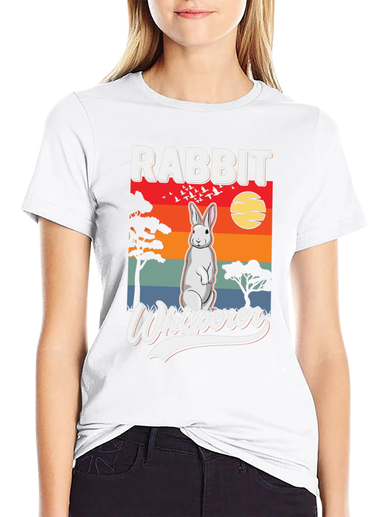 Rabbit Whisperer Graphic T-Shirt - Unisex Black Tee