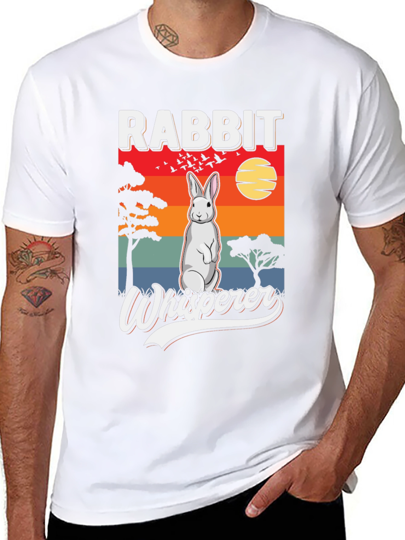 Rabbit Whisperer Graphic T-Shirt - Unisex Black Tee