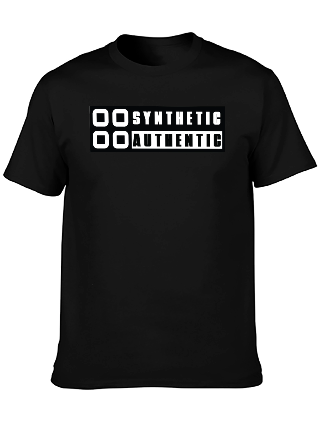 Synthetic Authentic Graphic Tee - Black Cotton Casual Wear