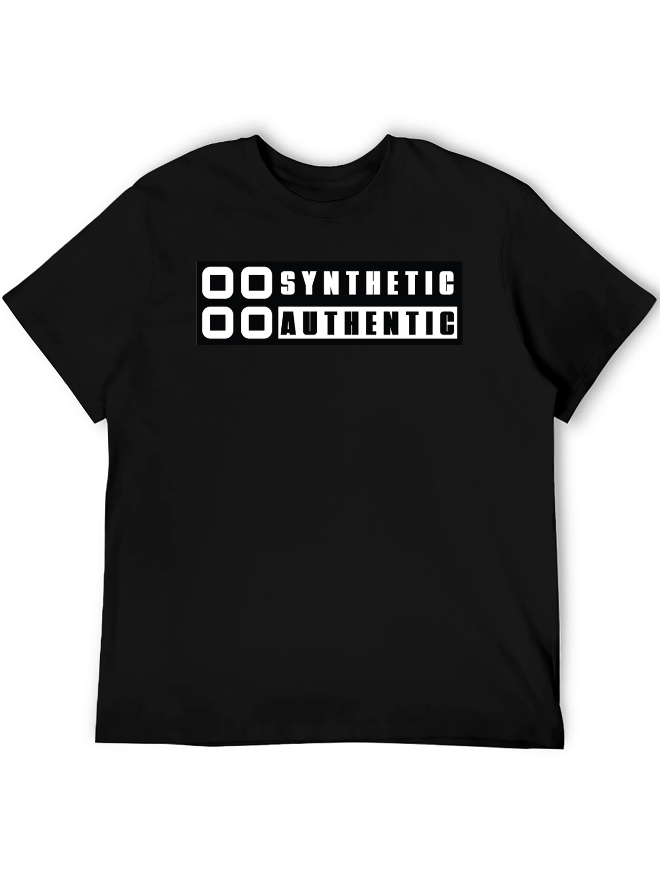 Synthetic Authentic Graphic Tee - Black Cotton Casual Wear