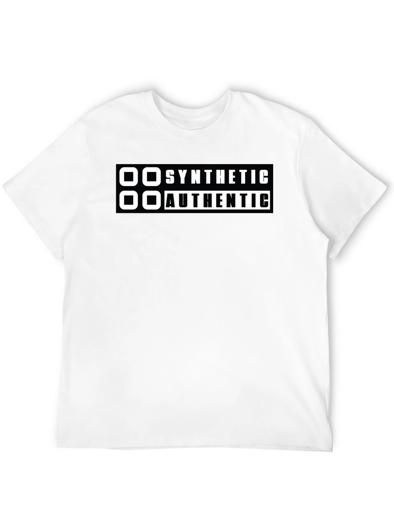 Synthetic Authentic Graphic Tee - Black Cotton Casual Wear